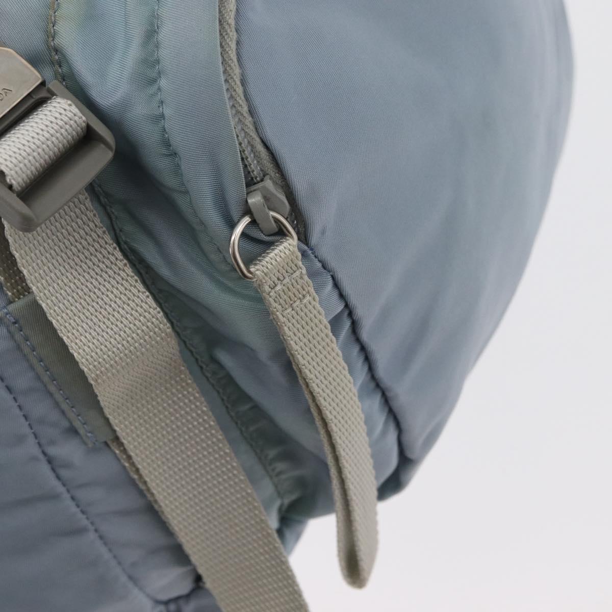 PRADA Backpack Nylon Light Blue Silver Auth 175701