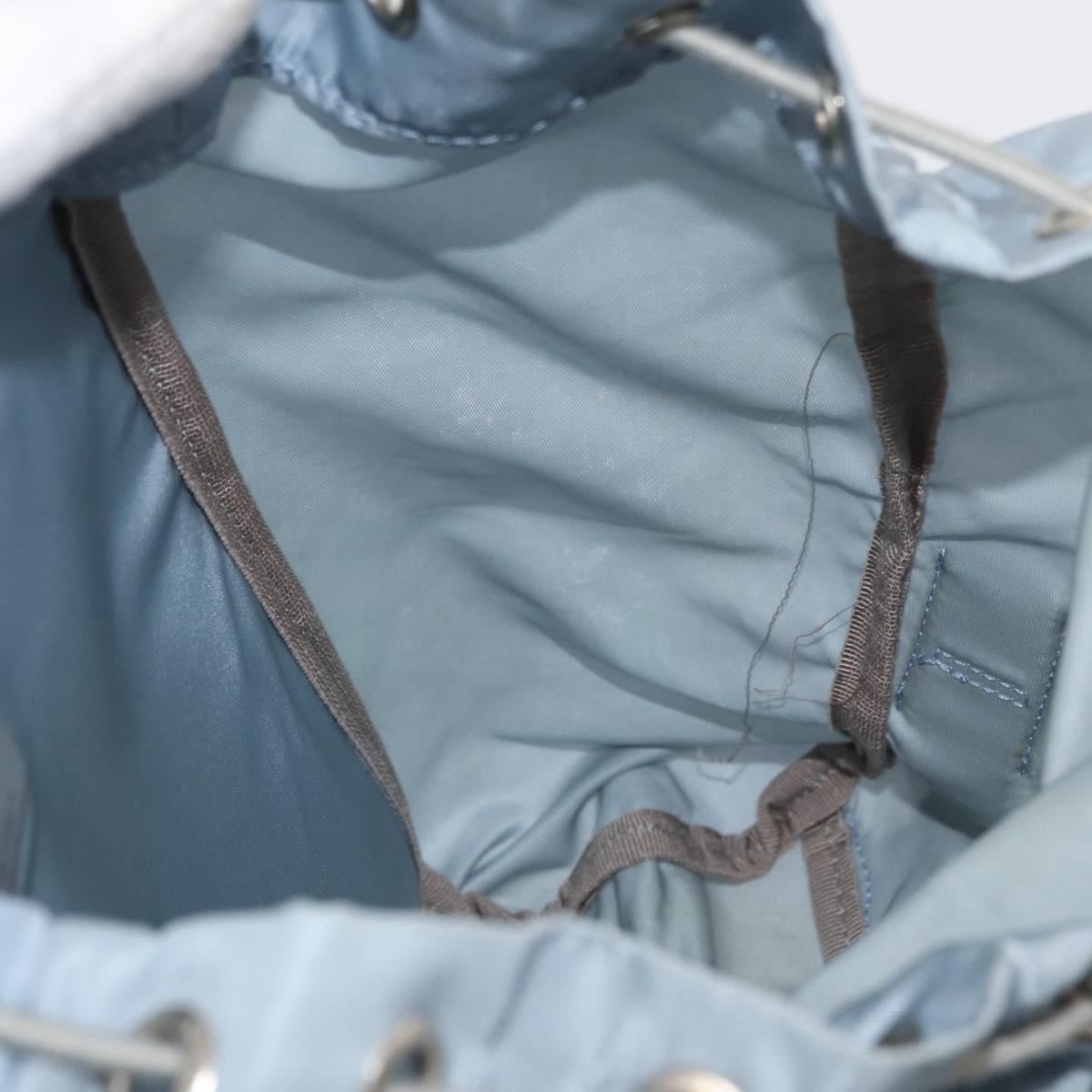PRADA Backpack Nylon Light Blue Silver Auth 175701