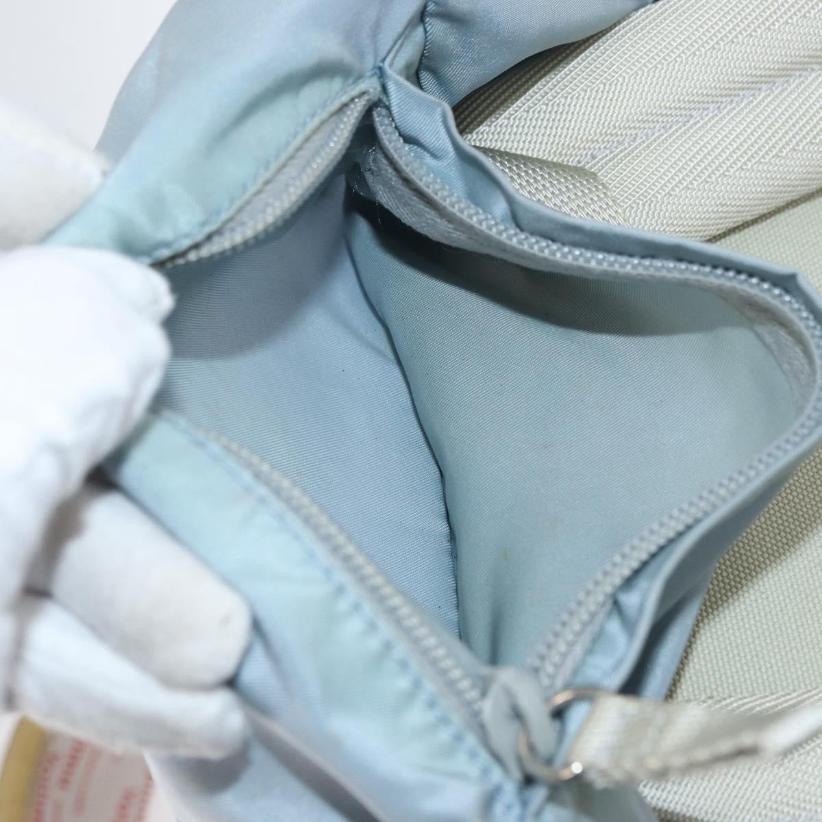 PRADA Backpack Nylon Light Blue Silver Auth 175701
