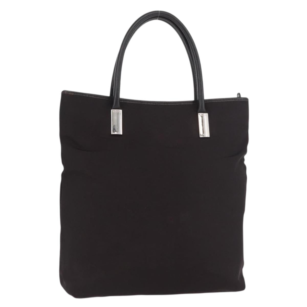 GUCCI Tote Bag Canvas Brown Silver 002 2123 0458 Auth 175706