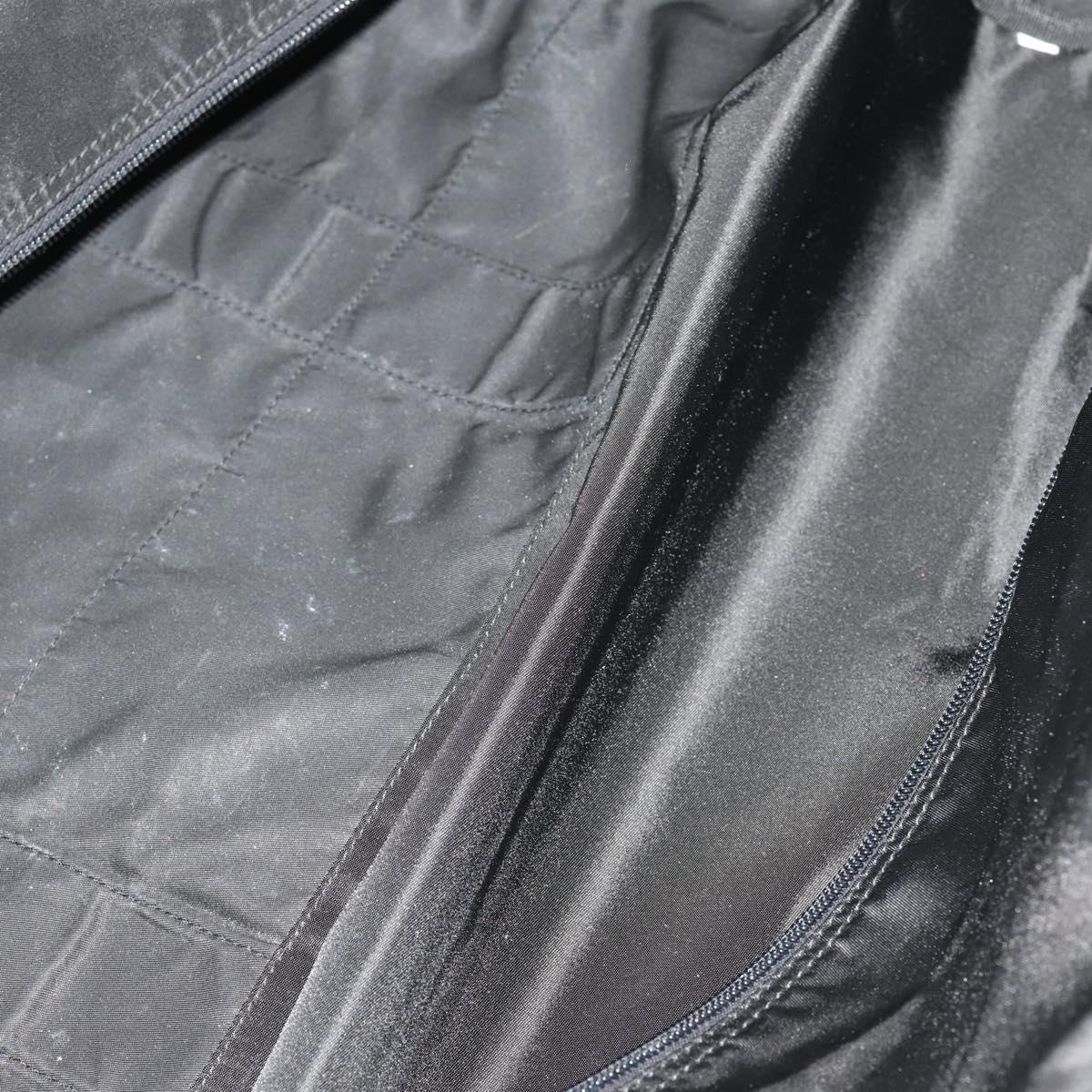 PRADA Boston Bag Nylon Black Silver Auth 175710A