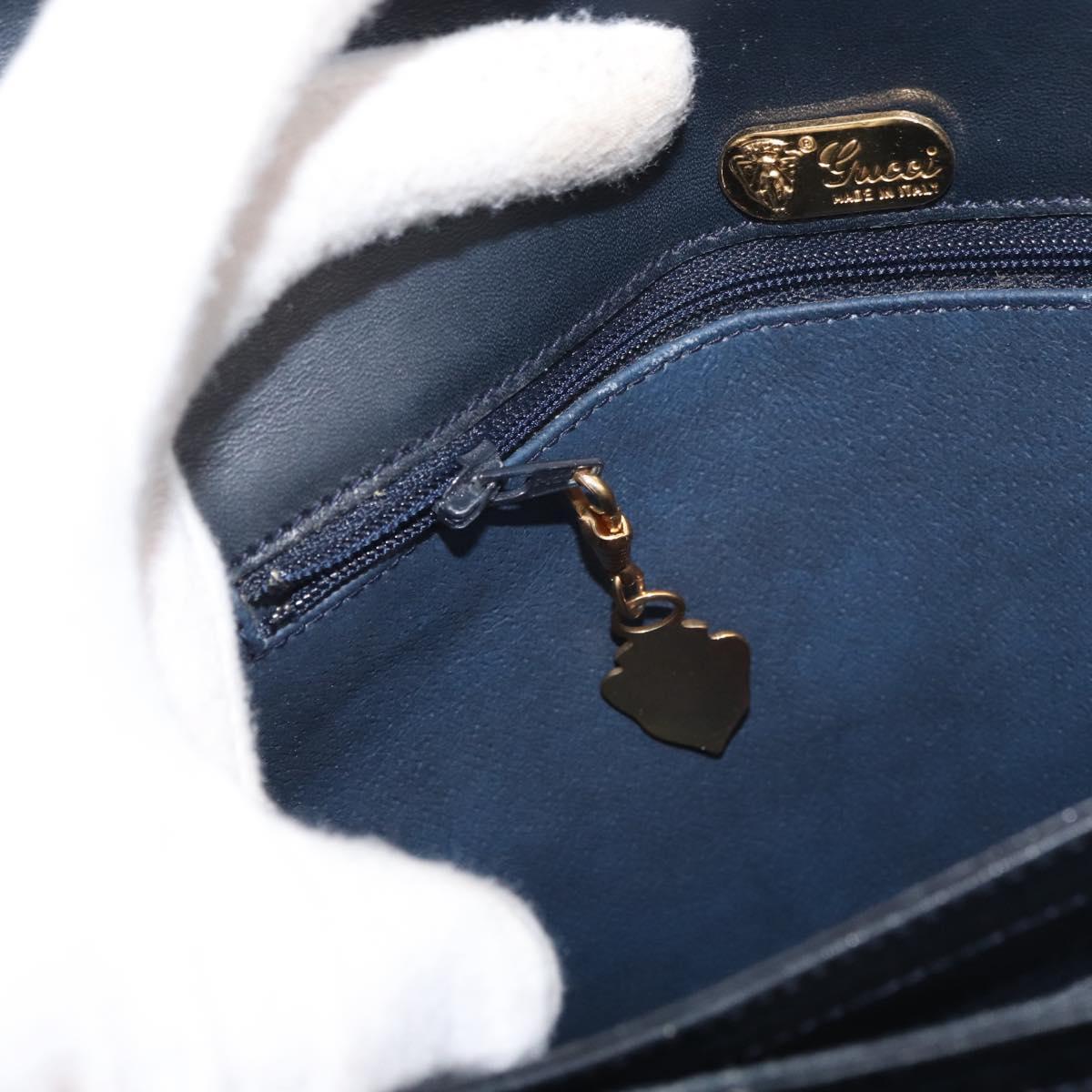GUCCI Micro GG Supreme Shoulder Bag PVC Navy Gold 001 406 1780 Auth 175726