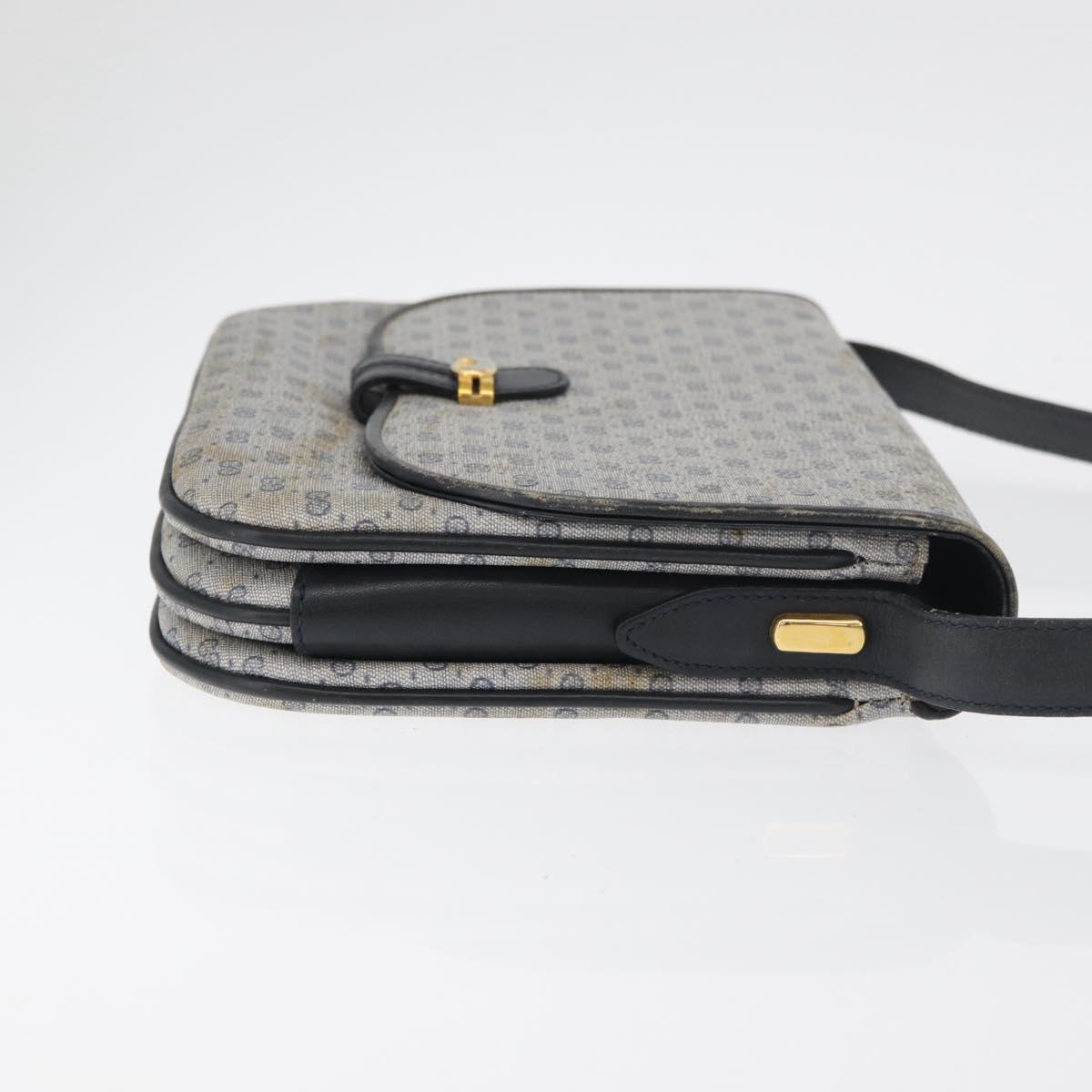 GUCCI Micro GG Supreme Shoulder Bag PVC Navy Gold 001 406 1780 Auth 175726