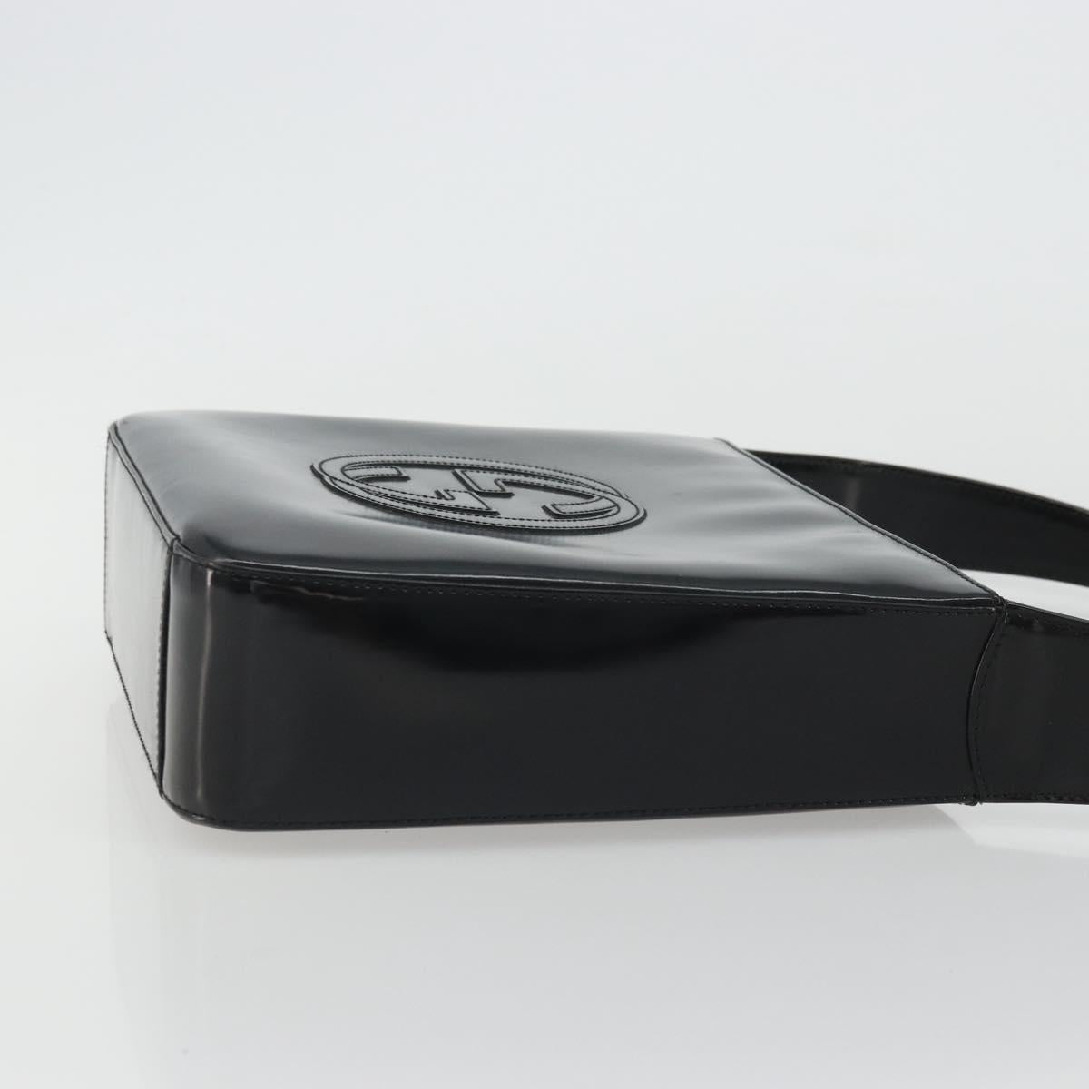 GUCCI Shoulder Bag Patent leather Black Silver 000 1013 0506 Auth 175750