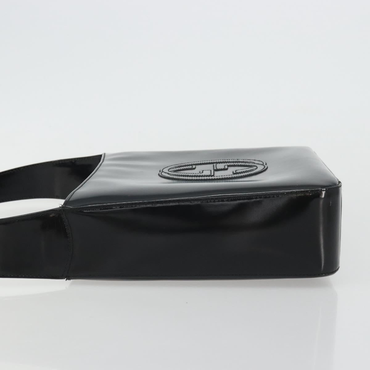 GUCCI Shoulder Bag Patent leather Black Silver 000 1013 0506 Auth 175750
