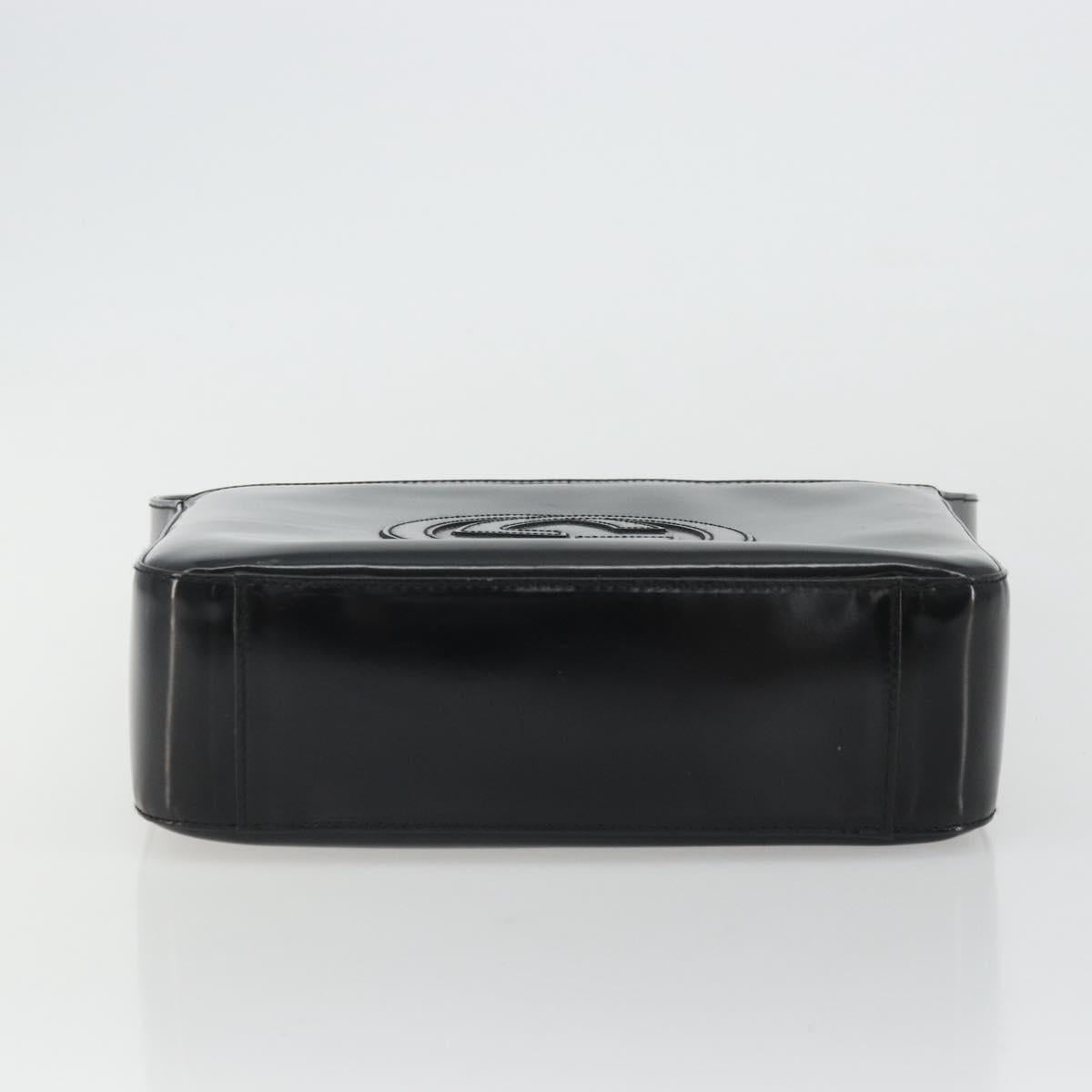 GUCCI Shoulder Bag Patent leather Black Silver 000 1013 0506 Auth 175750