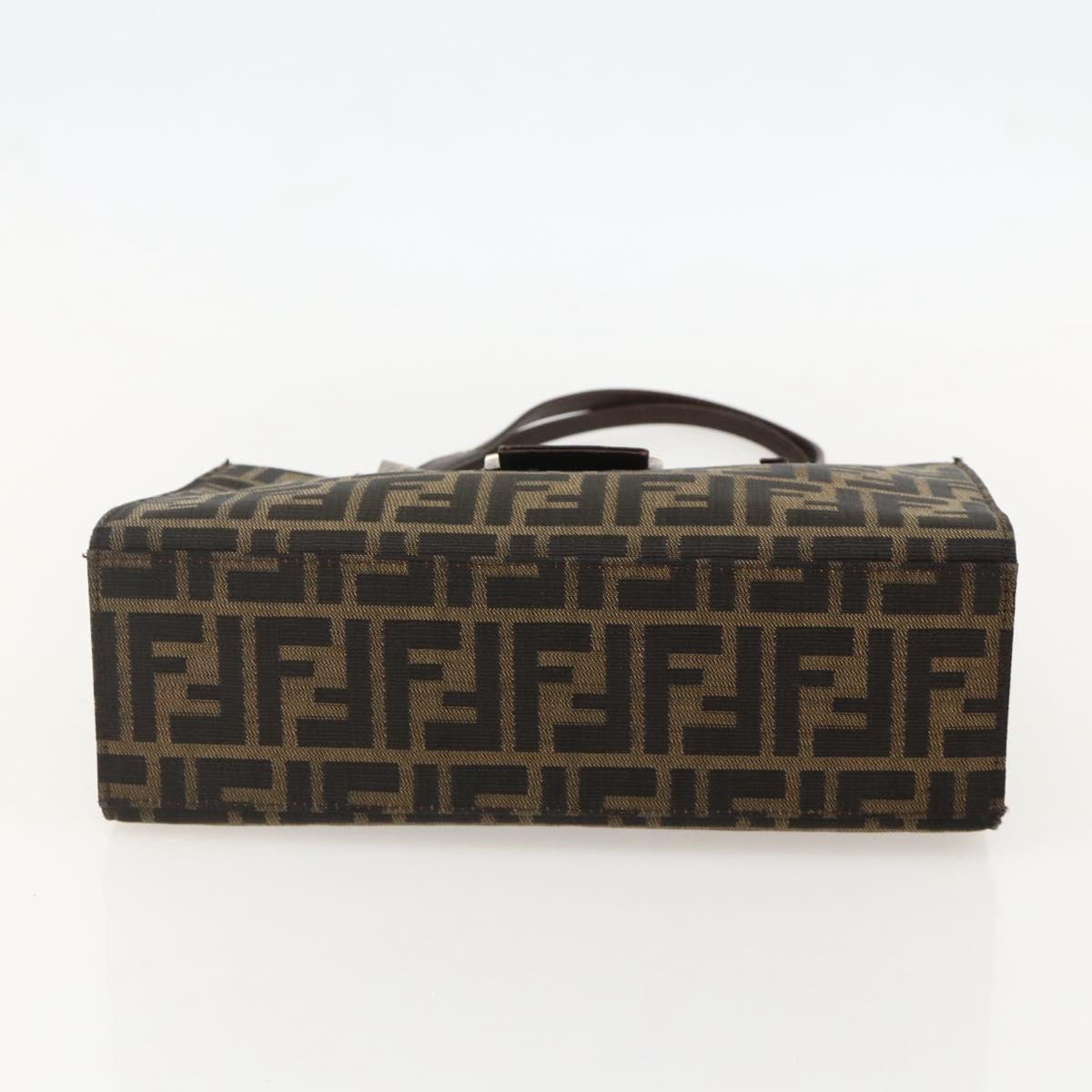 FENDI Zucca Canvas Mamma Baguette Shoulder Bag Brown Black Auth 175781