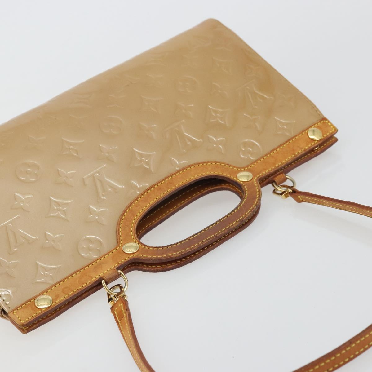 LOUIS VUITTON Monogram Vernis Roxbury Drive Bag 2Way Noisette M91372 Auth 175820
