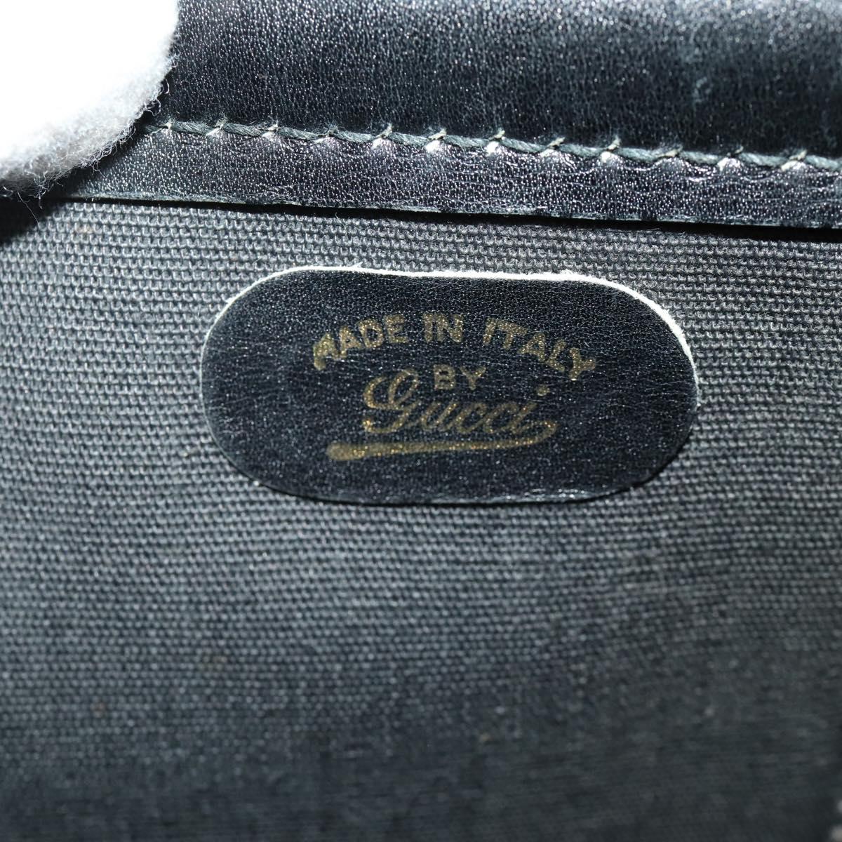 GUCCI GG Canvas Web Sherry Line Boston Bag Black Gold Auth 175830A