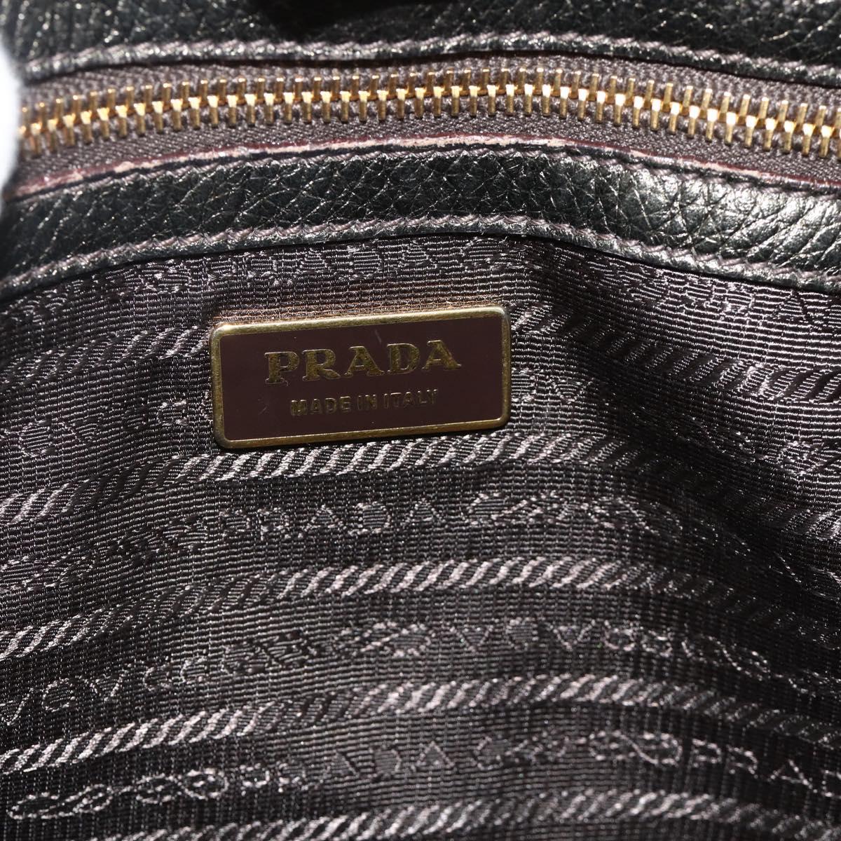 PRADA Shoulder Bag Leather Gold Auth 175839A