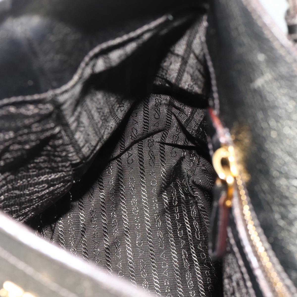 PRADA Shoulder Bag Leather Gold Auth 175839A