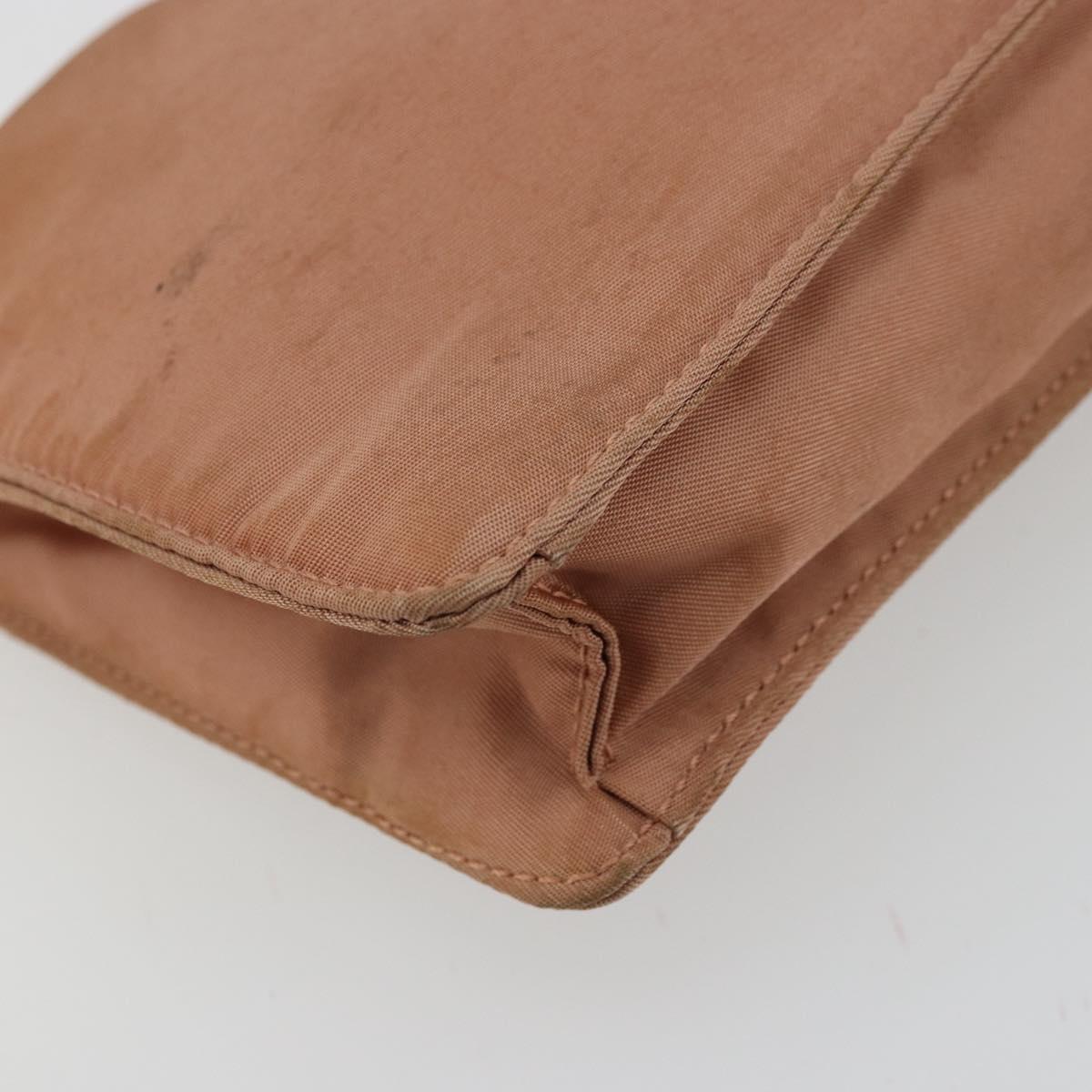 PRADA Accessory Pouch Nylon Pink Gold Auth 175840