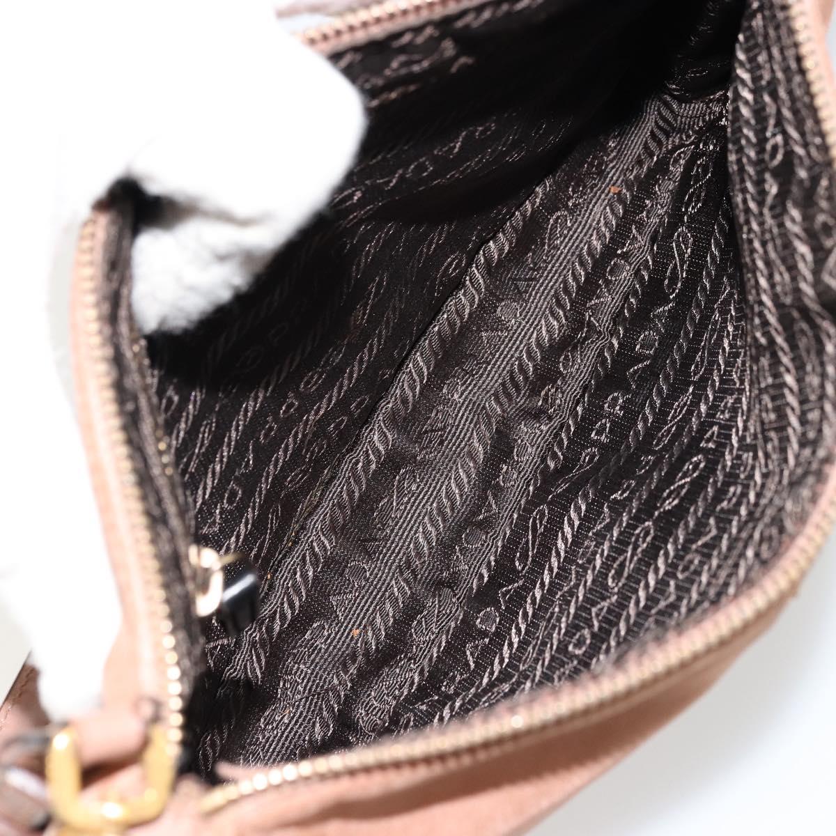 PRADA Accessory Pouch Nylon Pink Gold Auth 175840