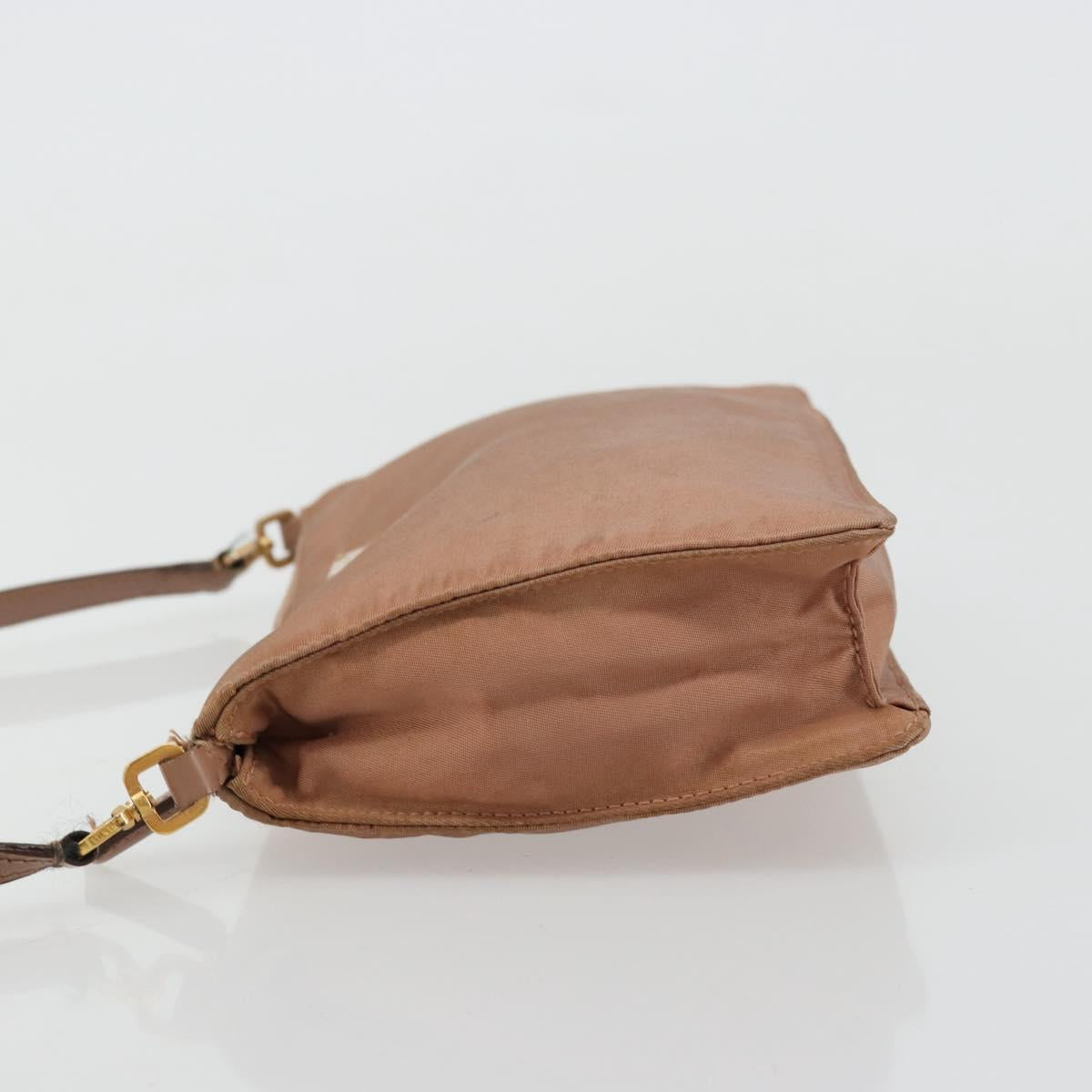 PRADA Accessory Pouch Nylon Pink Gold Auth 175840