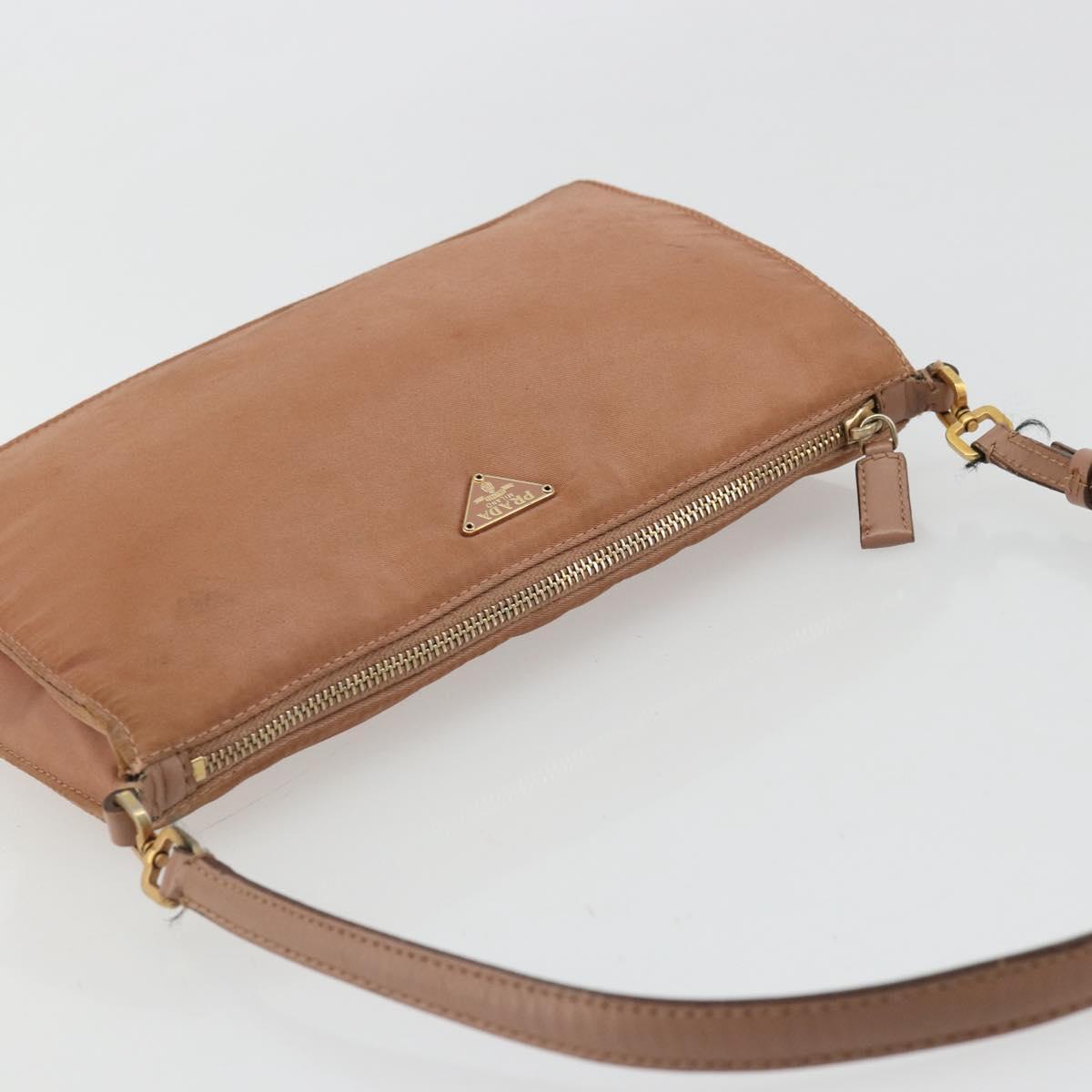 PRADA Accessory Pouch Nylon Pink Gold Auth 175840