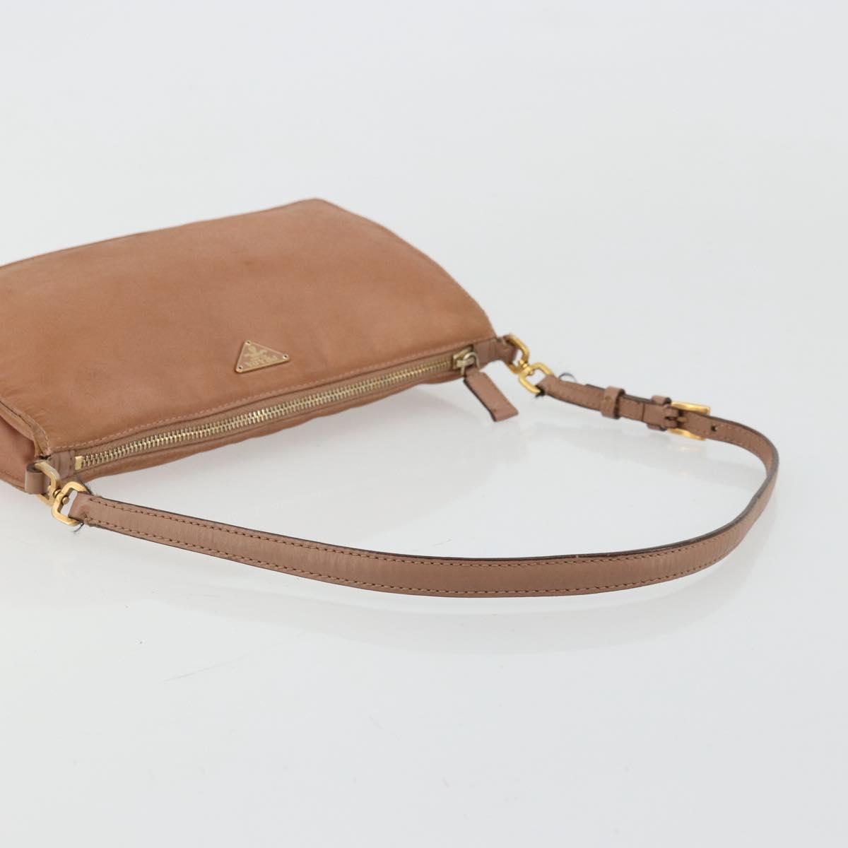 PRADA Accessory Pouch Nylon Pink Gold Auth 175840