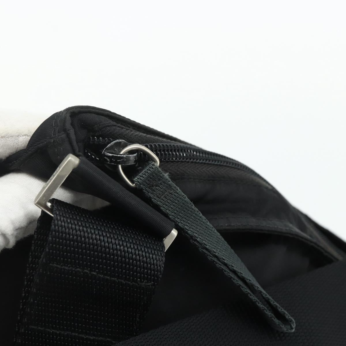 PRADA Shoulder Bag Nylon Black Silver Auth 175841A