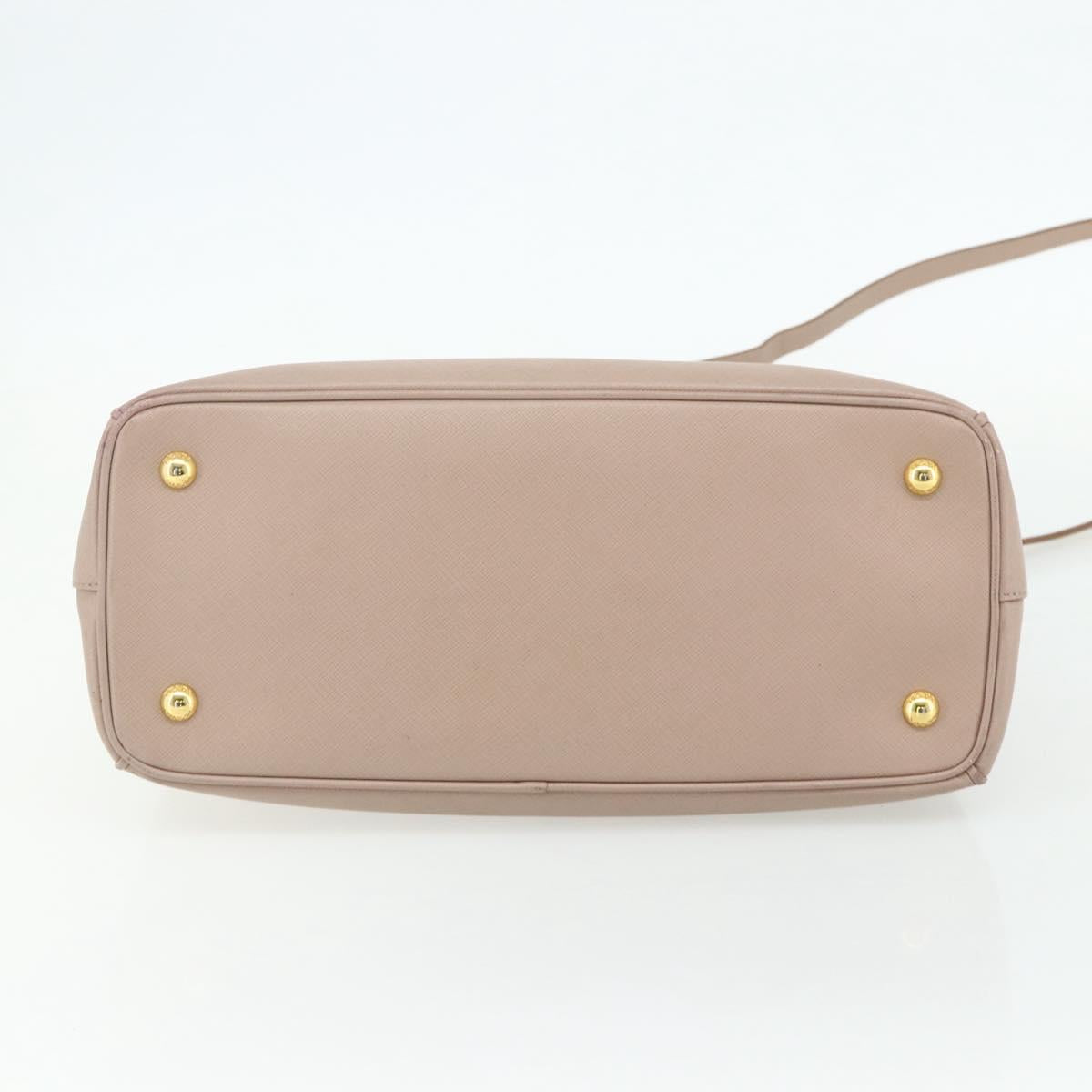 PRADA Galleria Hand Bag Safiano Leather 2way Pink Gold Auth 175845A