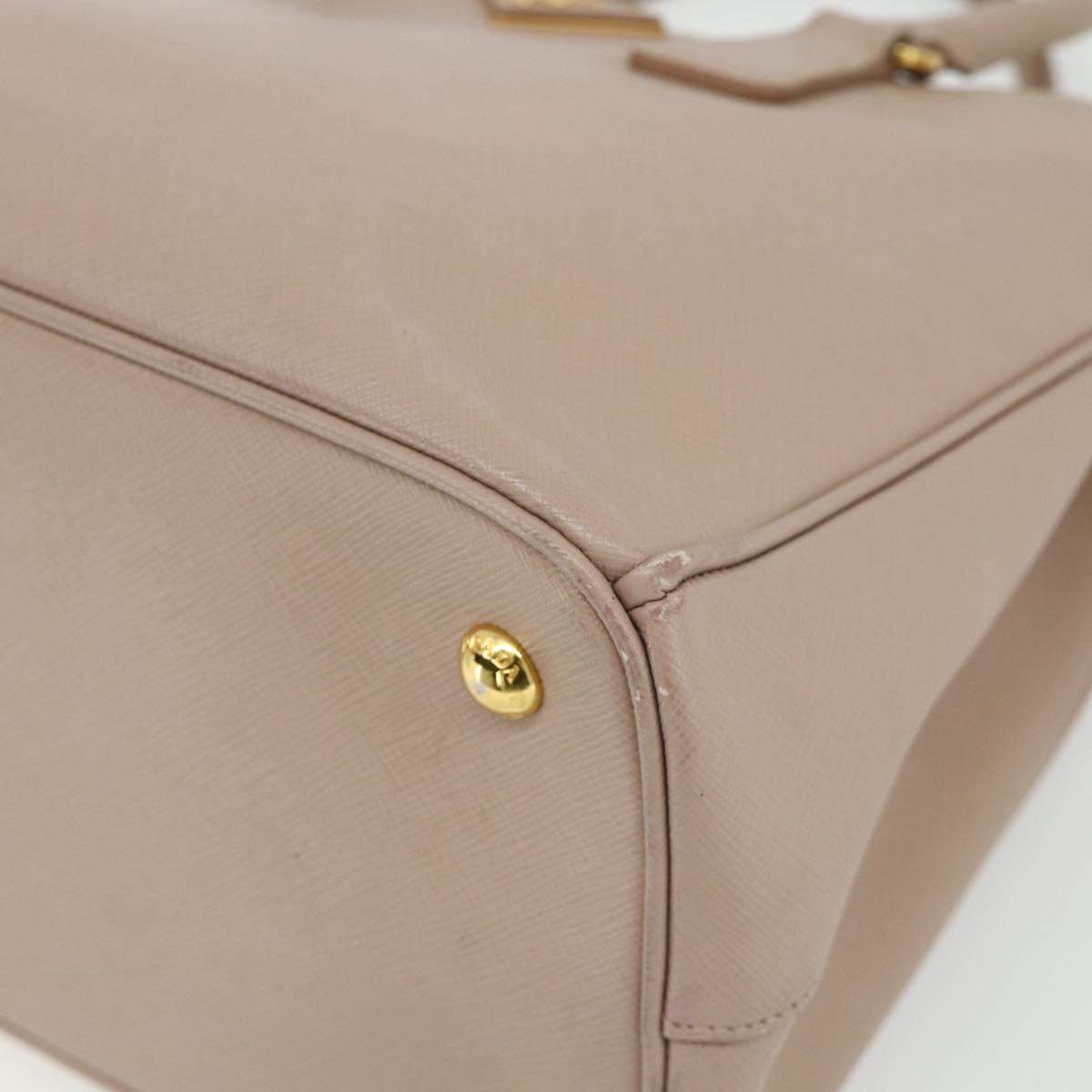 PRADA Galleria Hand Bag Safiano Leather 2way Pink Gold Auth 175845A