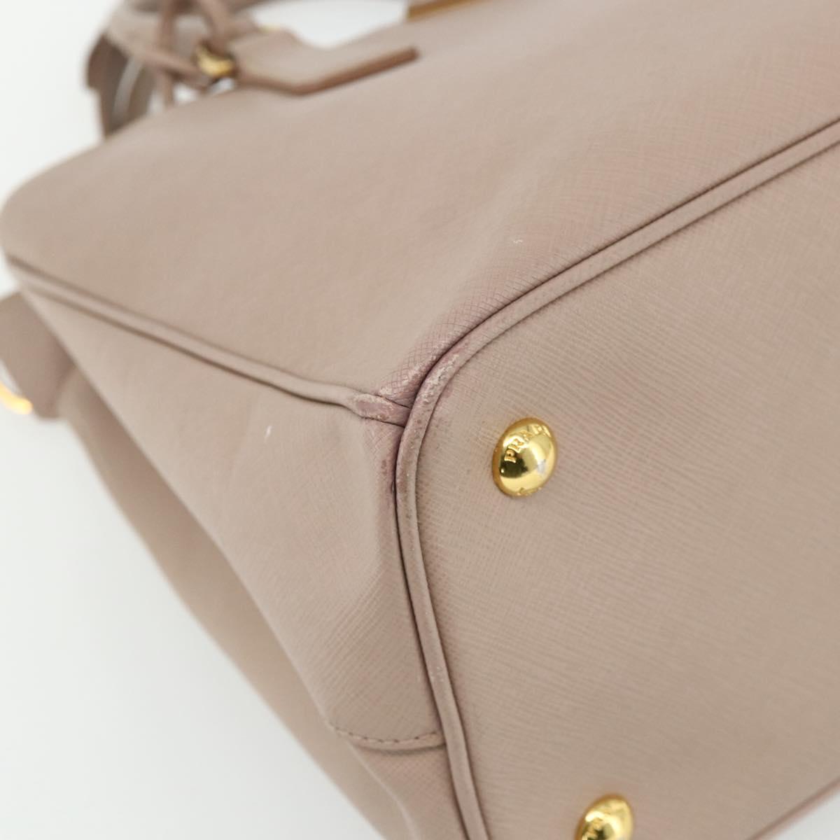 PRADA Galleria Hand Bag Safiano Leather 2way Pink Gold Auth 175845A