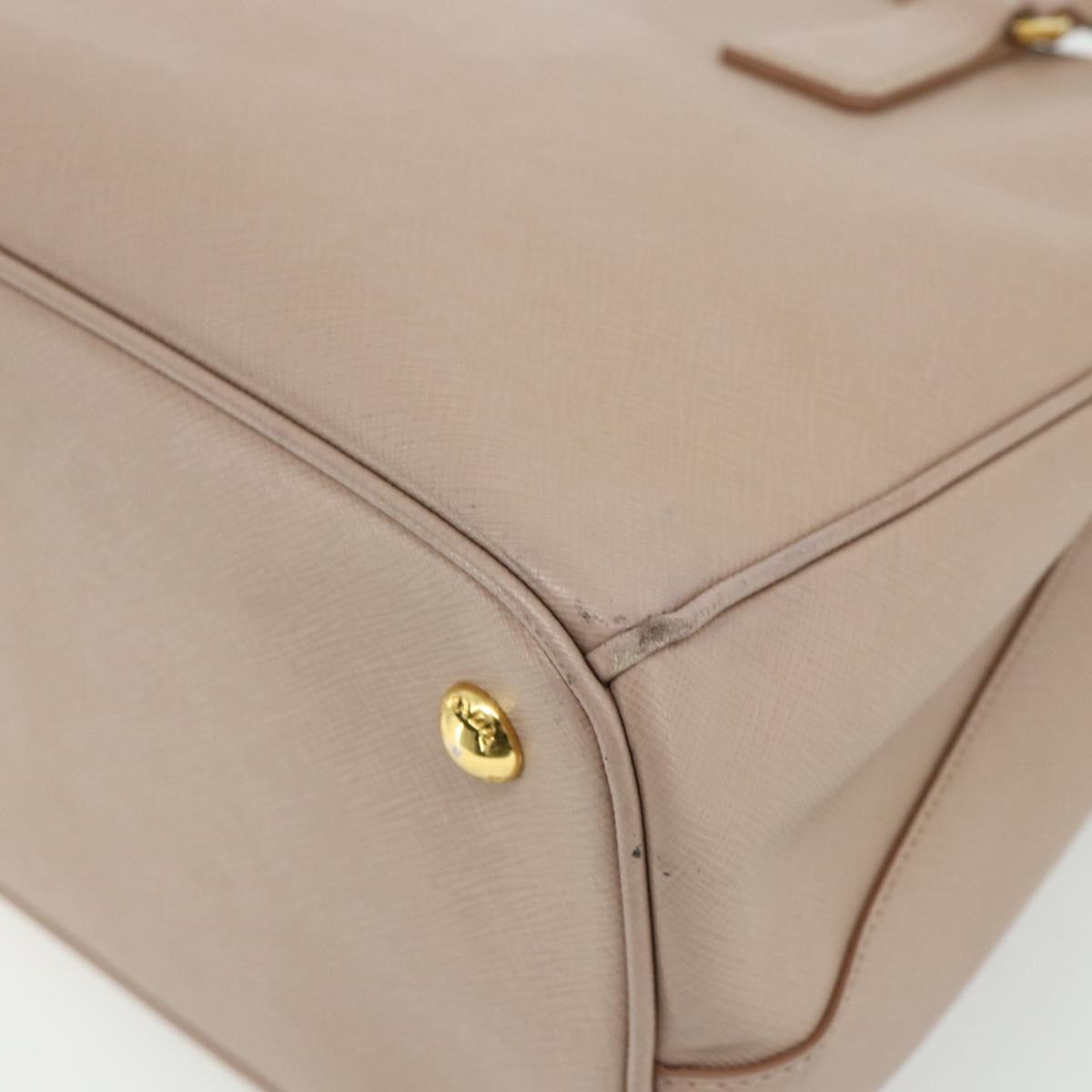 PRADA Galleria Hand Bag Safiano Leather 2way Pink Gold Auth 175845A