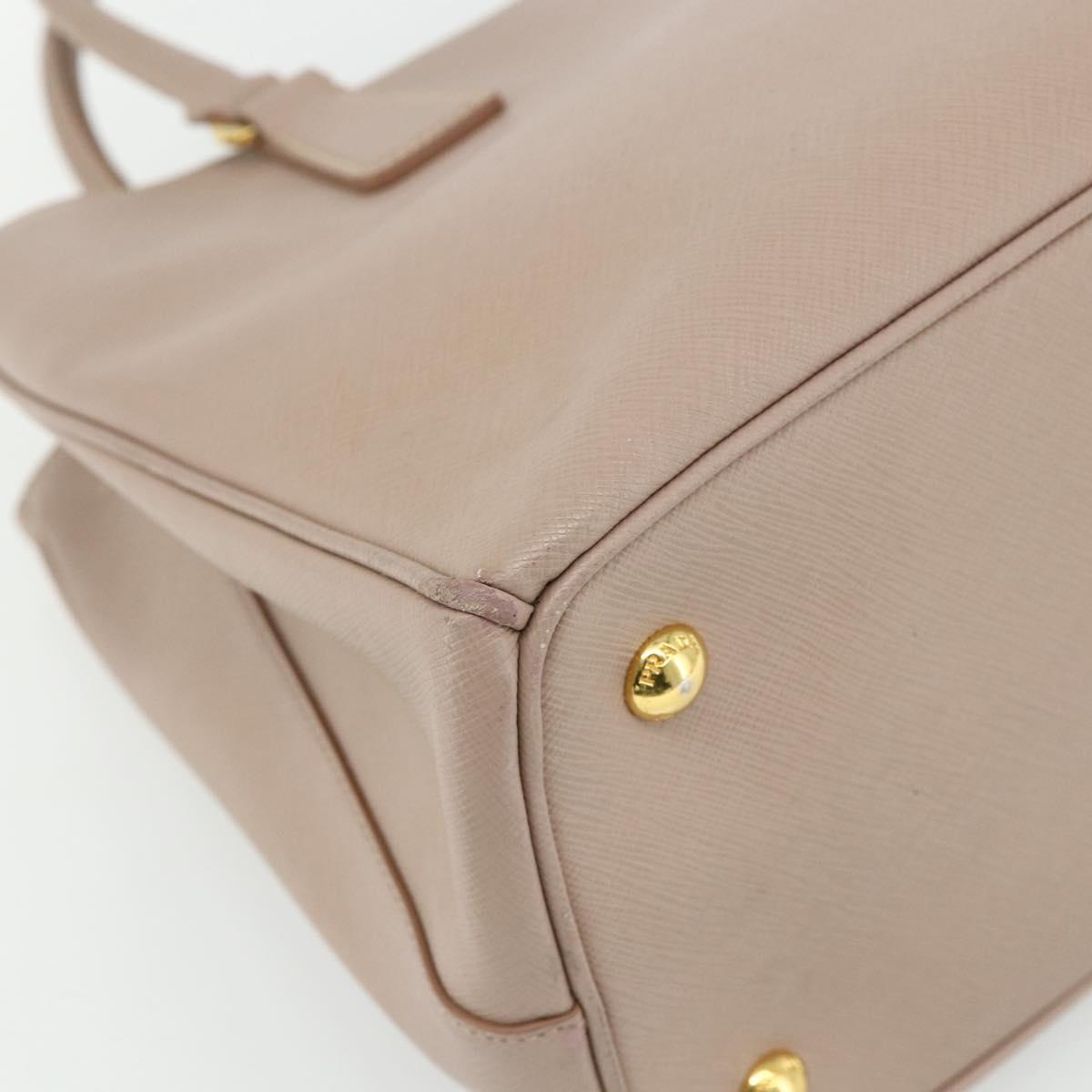 PRADA Galleria Hand Bag Safiano Leather 2way Pink Gold Auth 175845A