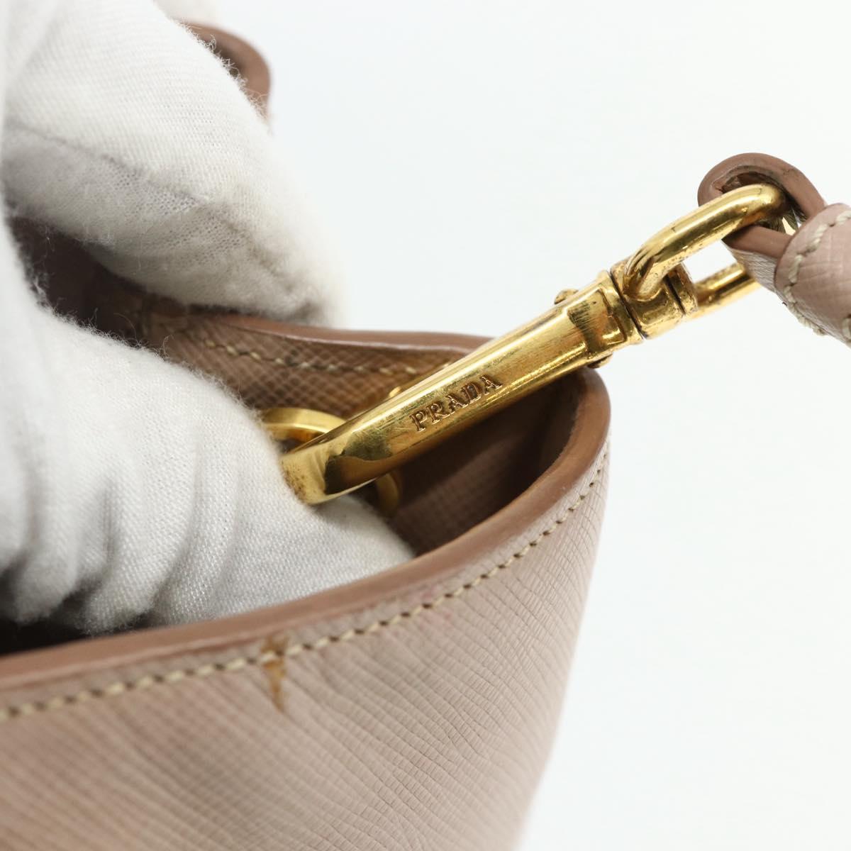 PRADA Galleria Hand Bag Safiano Leather 2way Pink Gold Auth 175845A