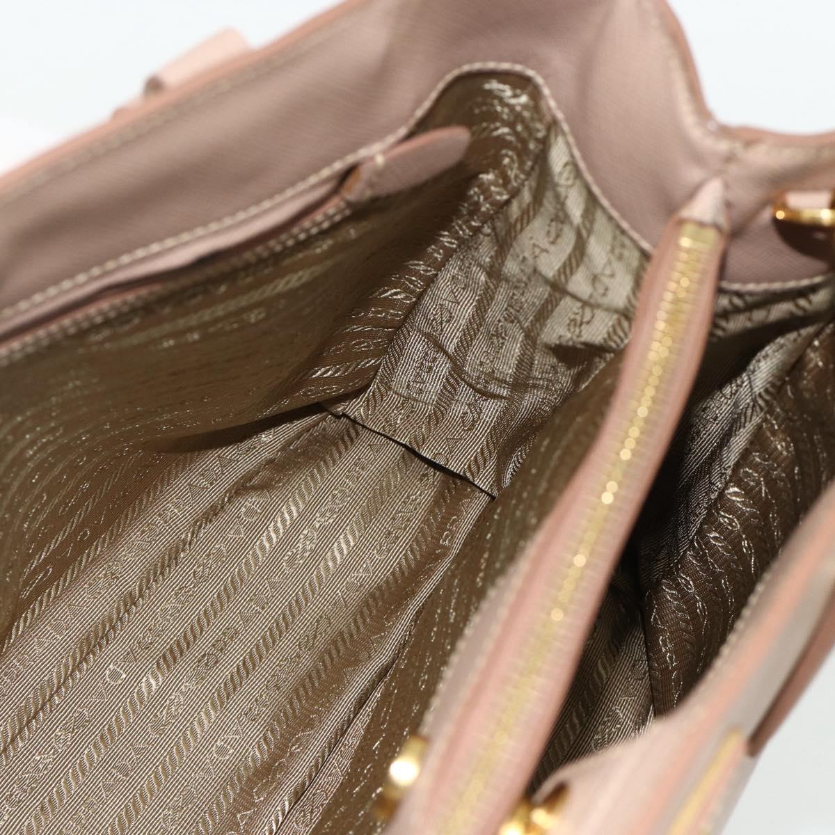 PRADA Galleria Hand Bag Safiano Leather 2way Pink Gold Auth 175845A