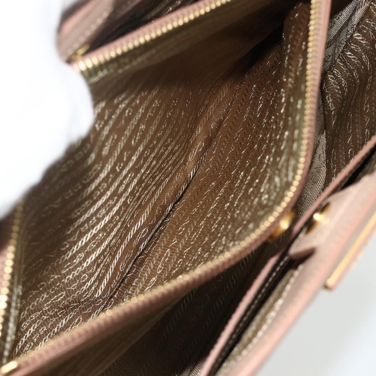 PRADA Galleria Hand Bag Safiano Leather 2way Pink Gold Auth 175845A