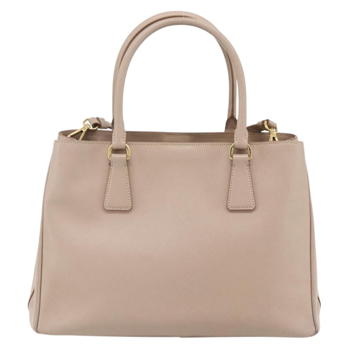 PRADA Galleria Hand Bag Safiano Leather 2way Pink Gold Auth 175845A