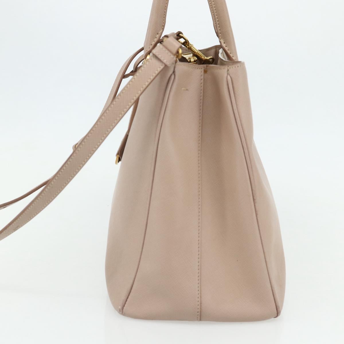 PRADA Galleria Hand Bag Safiano Leather 2way Pink Gold Auth 175845A