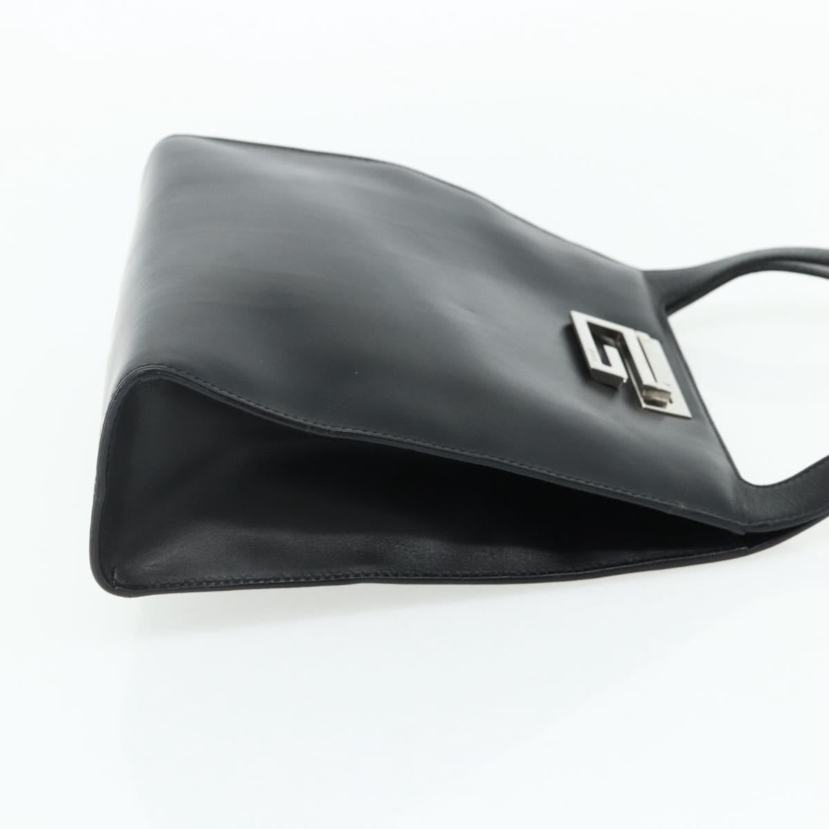 GUCCI Shoulder Bag Leather Black Silver 001 3043 Auth 175847