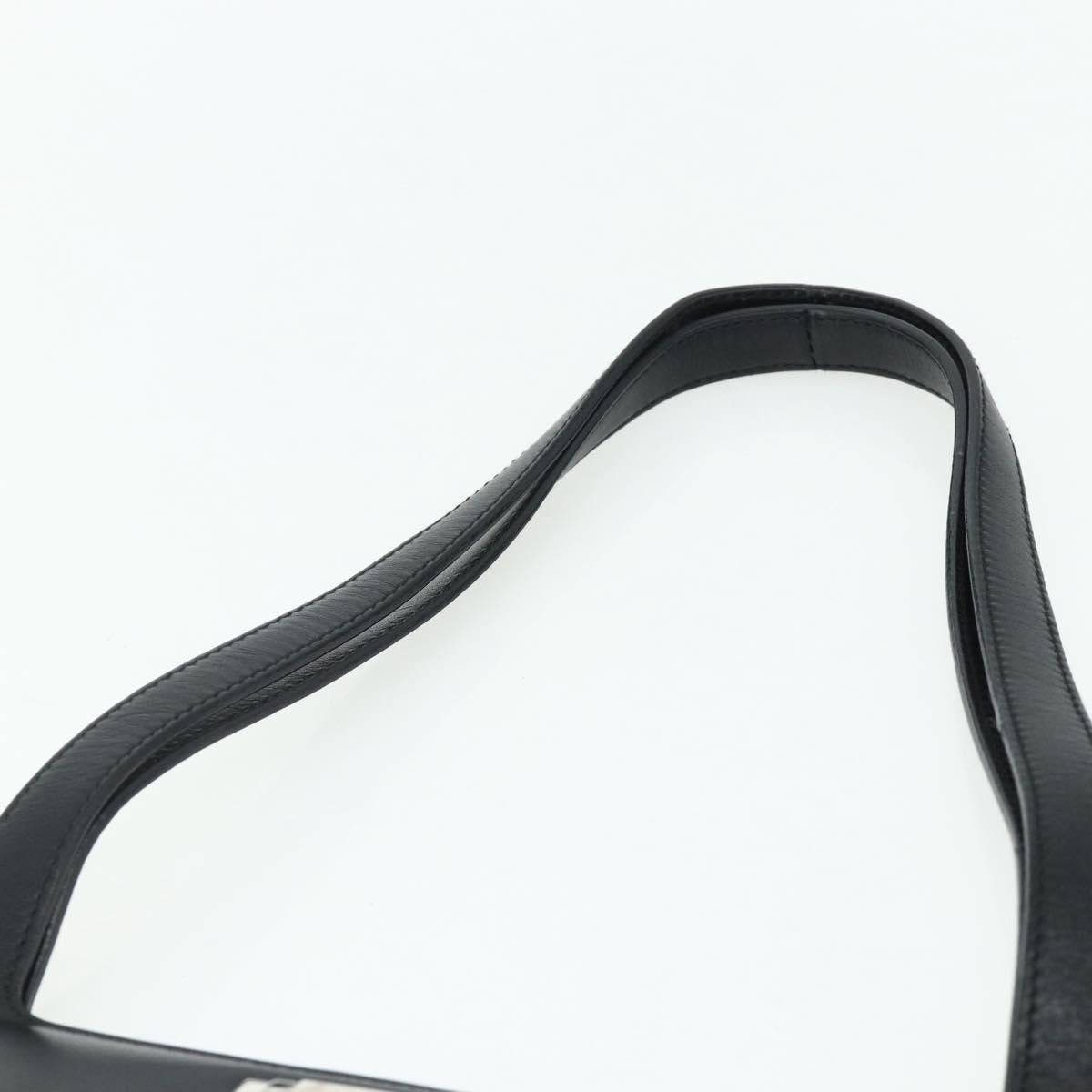 GUCCI Shoulder Bag Leather Black Silver 001 3043 Auth 175847