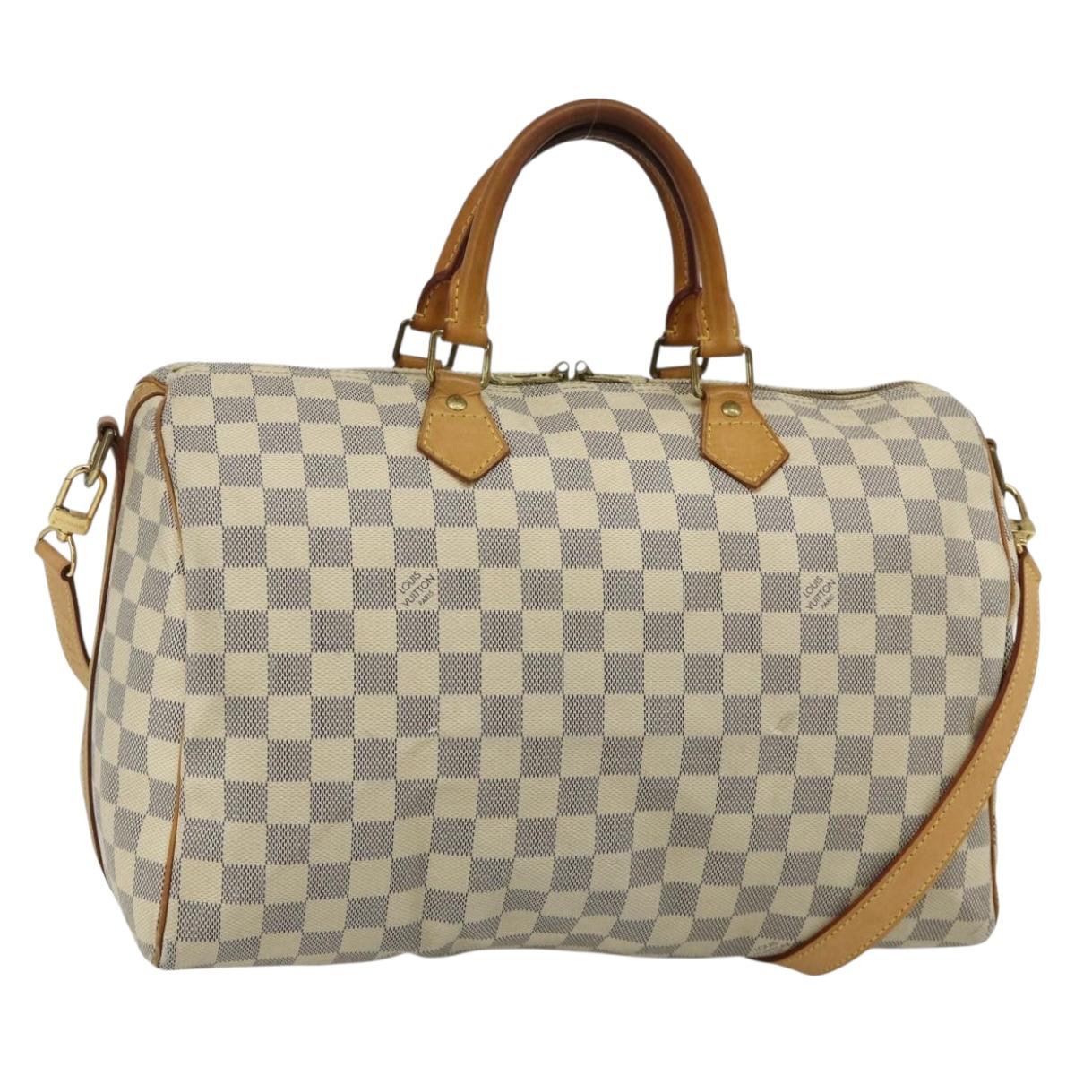 LOUIS VUITTON Damier Azur Speedy Bandouliere 35 Hand Bag N41372 LV Auth 175852