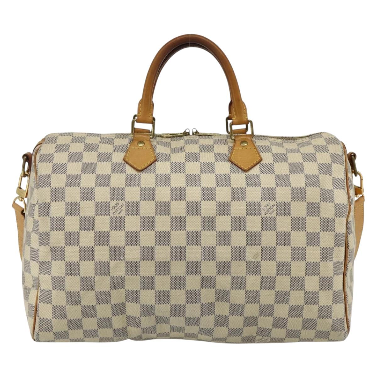 LOUIS VUITTON Damier Azur Speedy Bandouliere 35 Hand Bag N41372 LV Auth 175852