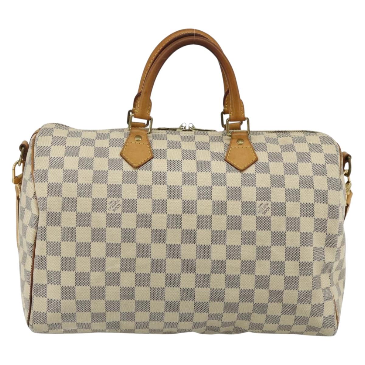 LOUIS VUITTON Damier Azur Speedy Bandouliere 35 Hand Bag N41372 LV Auth 175852