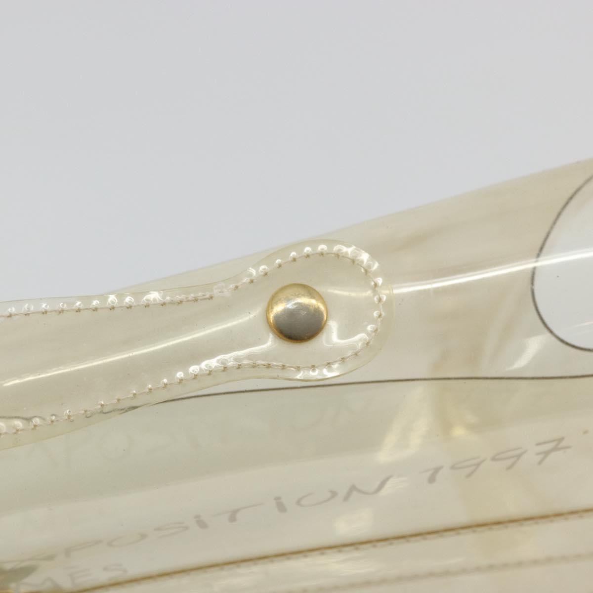HERMES Vinyl Kelly Hand Bag Vinyl Clear Auth 175855