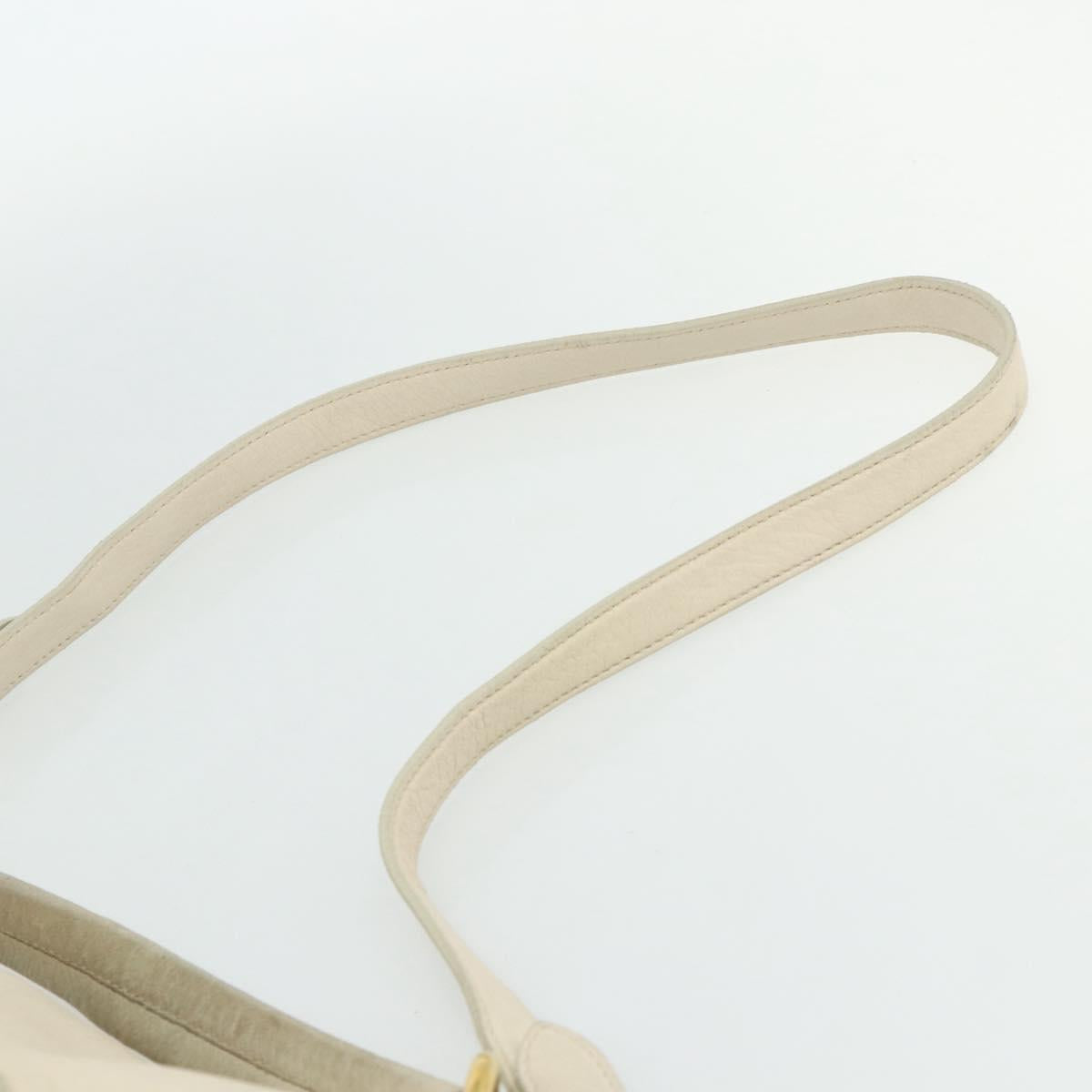 Miu Miu Hand Bag Leather 2way Ivory Gold Auth 175857