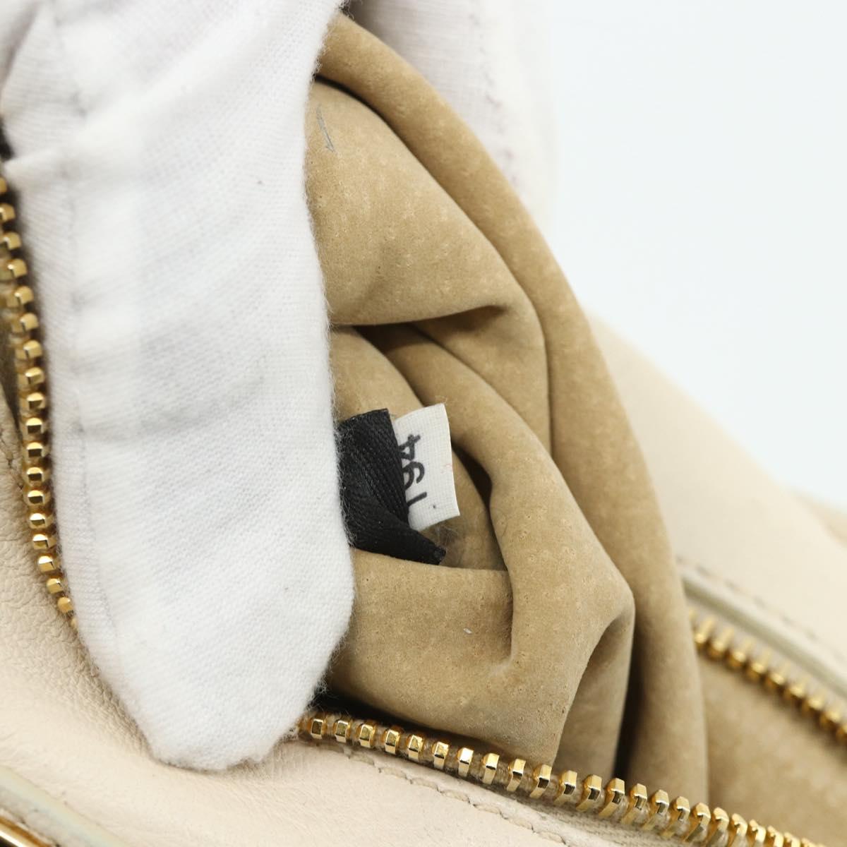 Miu Miu Hand Bag Leather 2way Ivory Gold Auth 175857