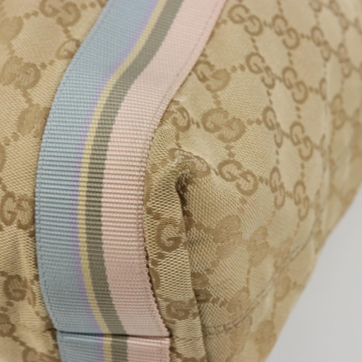 GUCCI GG Canvas Sherry Line Tote Bag Beige 189669 Auth 175861A
