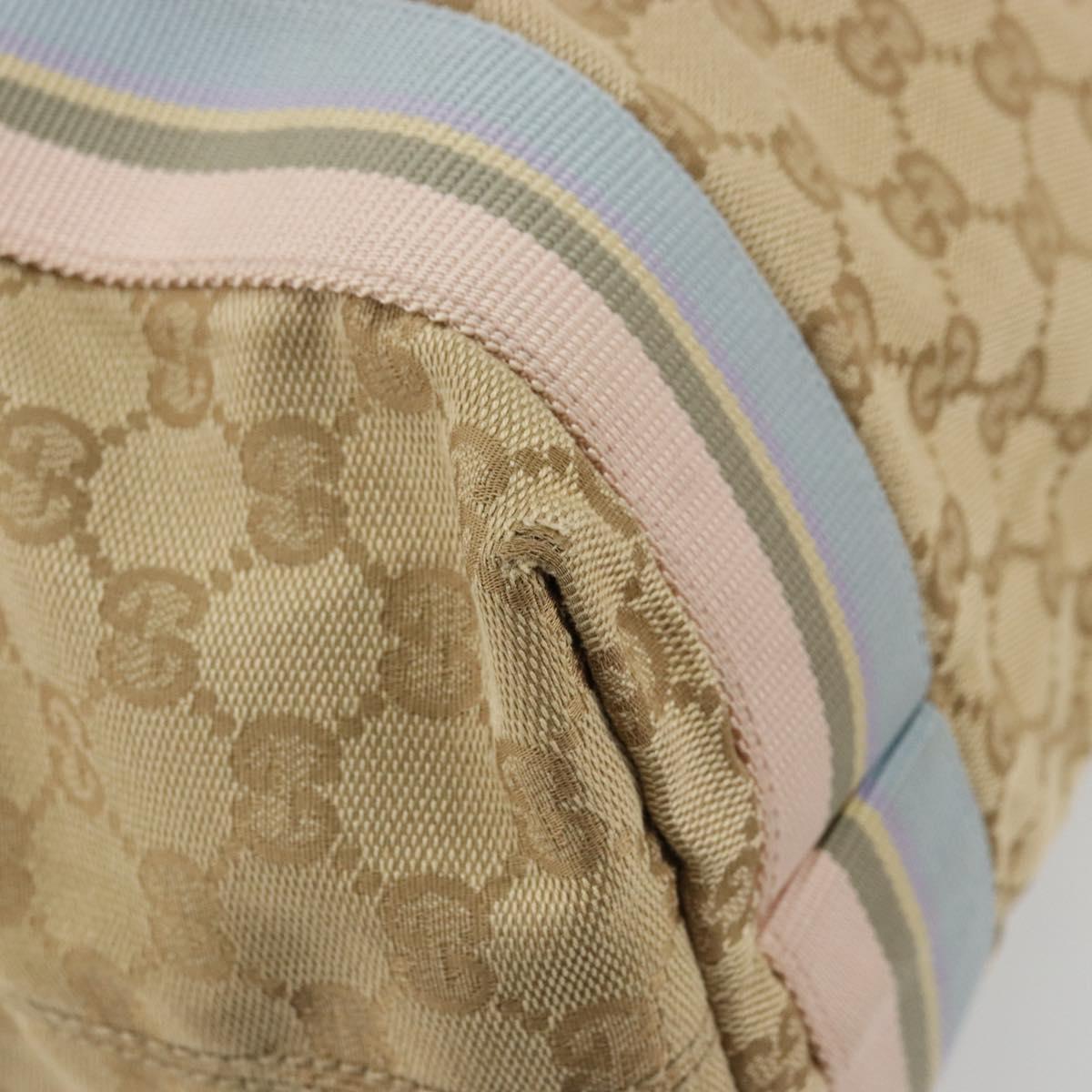 GUCCI GG Canvas Sherry Line Tote Bag Beige 189669 Auth 175861A