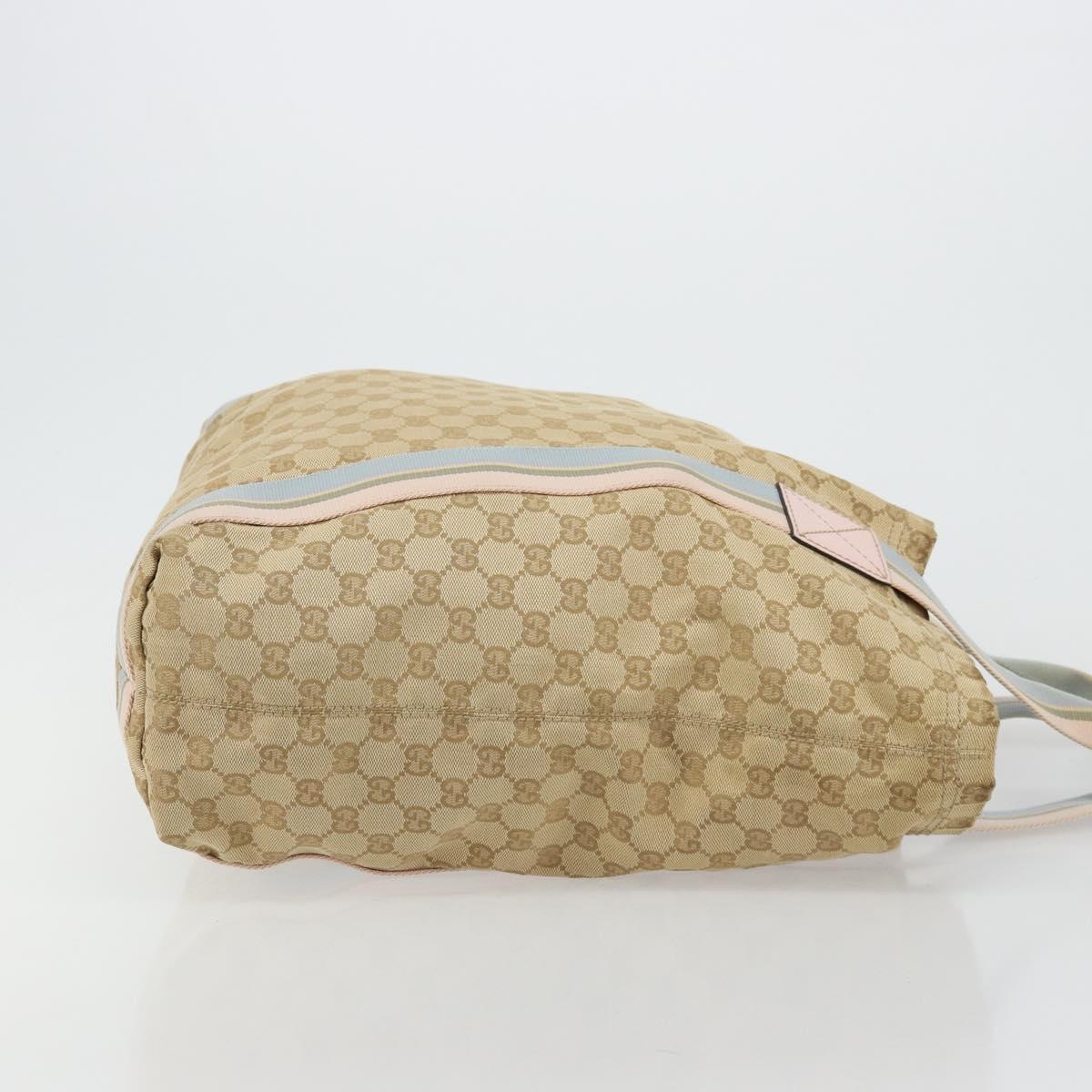 GUCCI GG Canvas Sherry Line Tote Bag Beige 189669 Auth 175861A