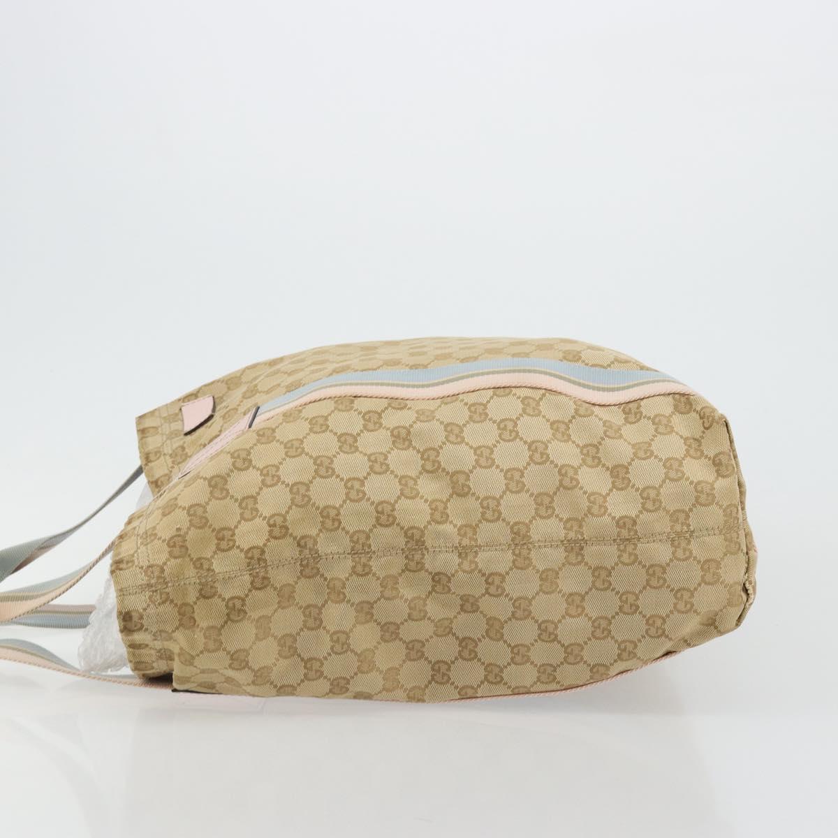 GUCCI GG Canvas Sherry Line Tote Bag Beige 189669 Auth 175861A