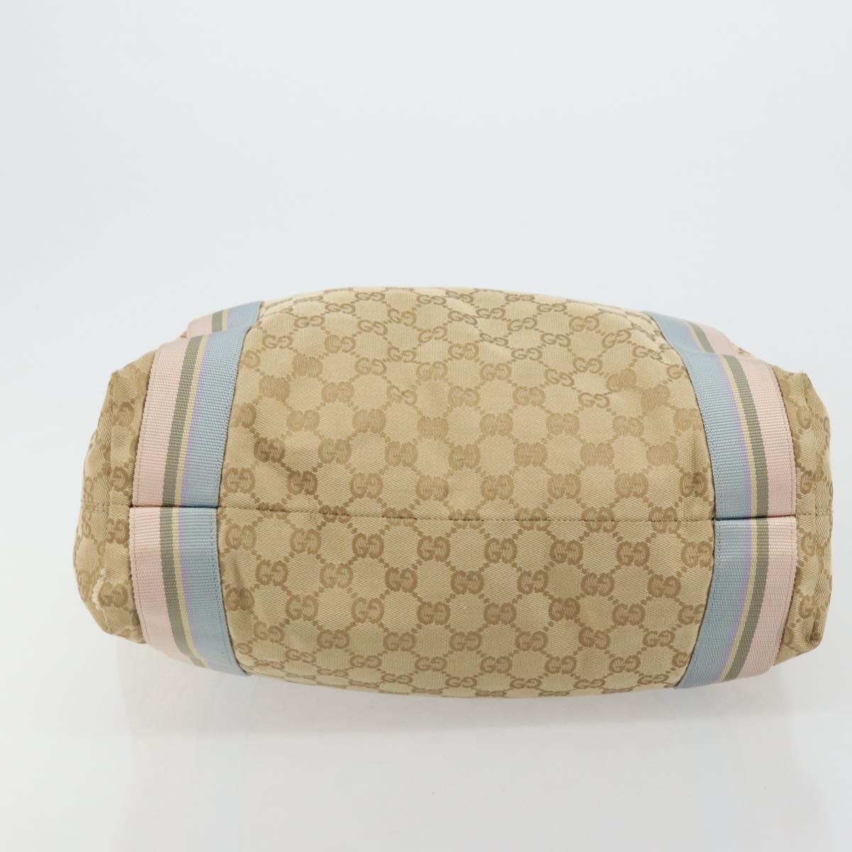 GUCCI GG Canvas Sherry Line Tote Bag Beige 189669 Auth 175861A