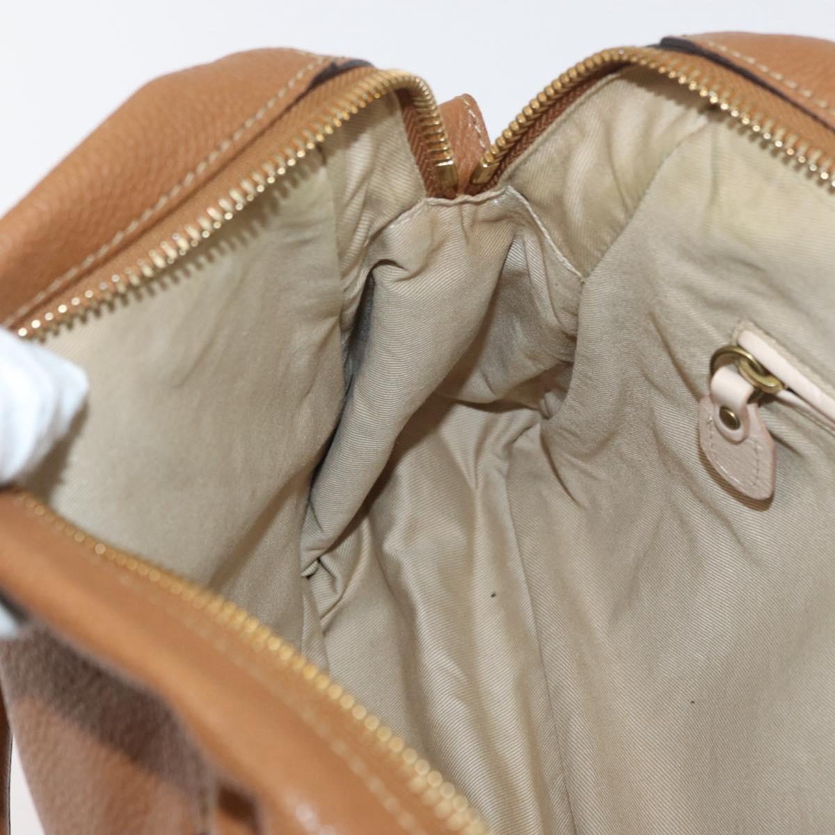 Chloe Paraty Hand Bag Leather 2way Brown Gold Auth 175870A