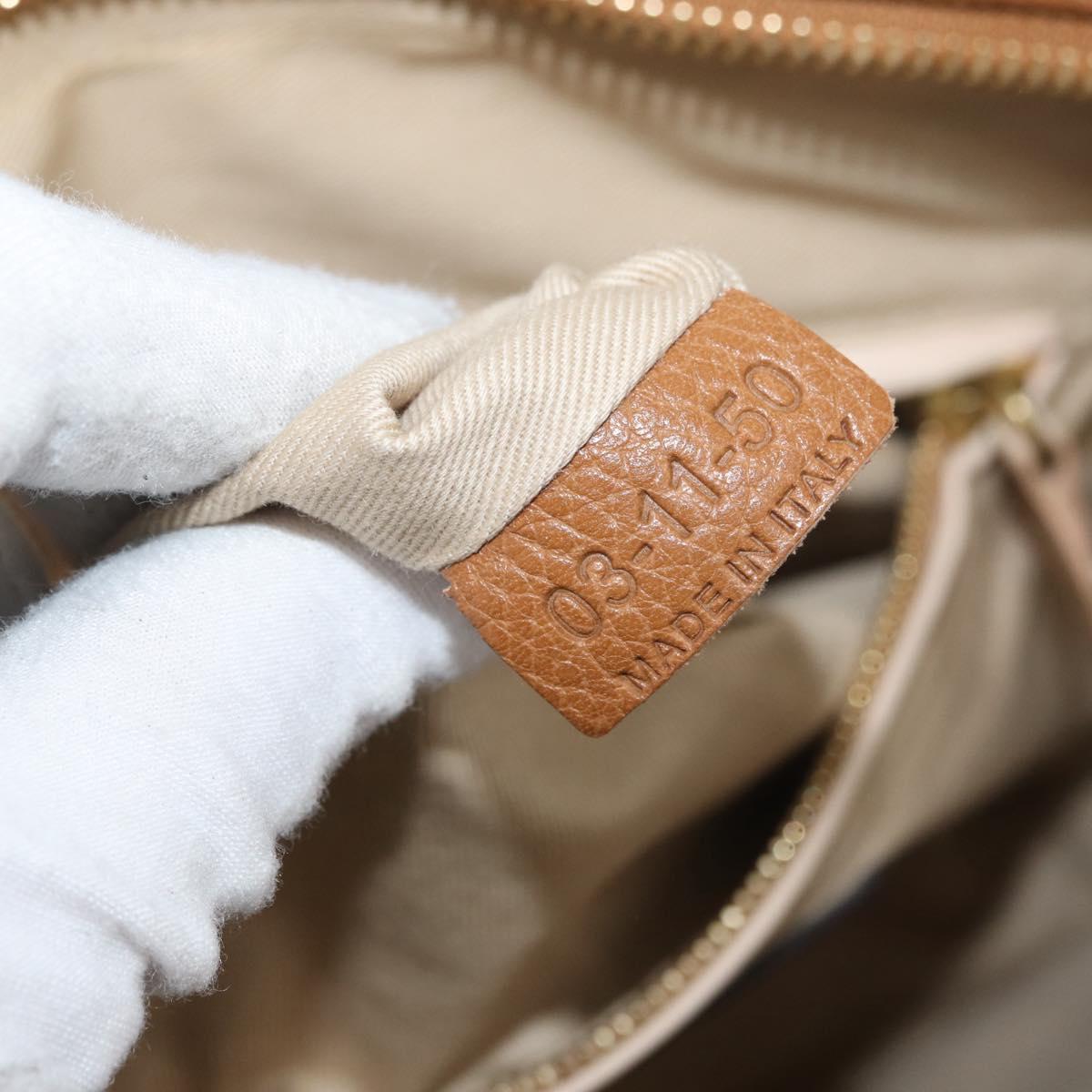 Chloe Paraty Hand Bag Leather 2way Brown Gold Auth 175870A