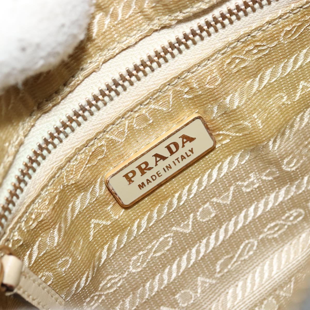 PRADA Accessory Pouch Nylon Light Blue Gold Auth 175876
