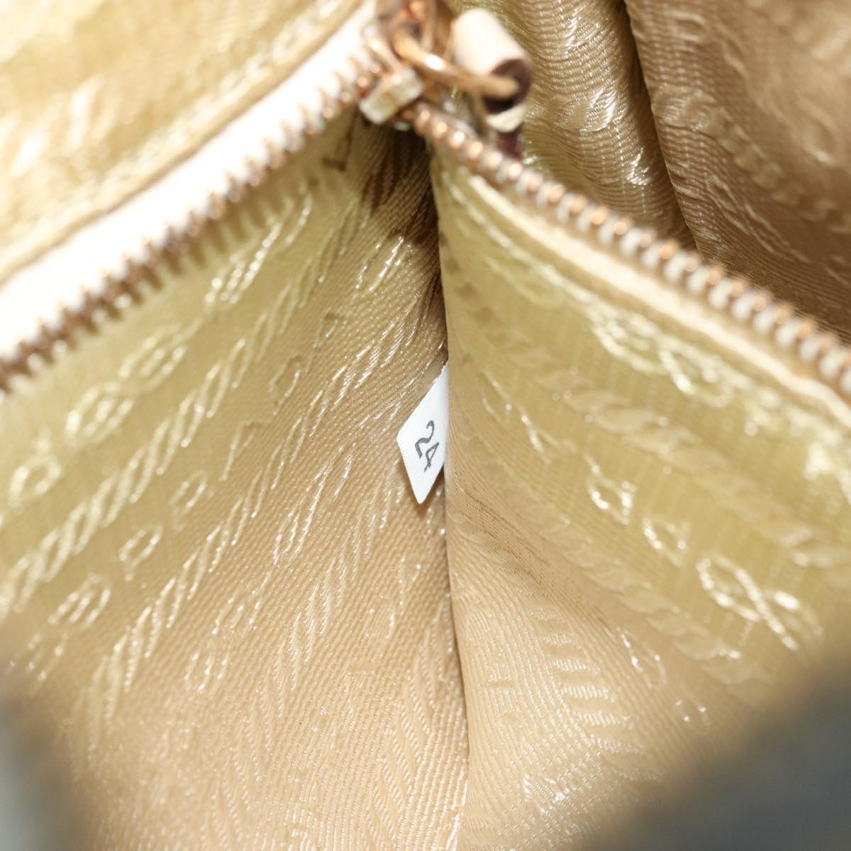 PRADA Accessory Pouch Nylon Light Blue Gold Auth 175876