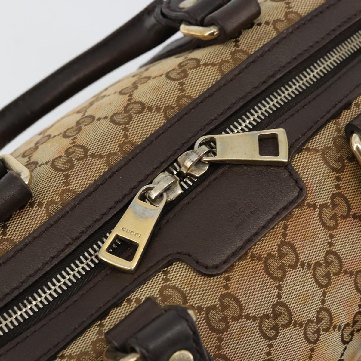 GUCCI GG Canvas Mini Boston Bag Beige Gold 269876 Auth 175892