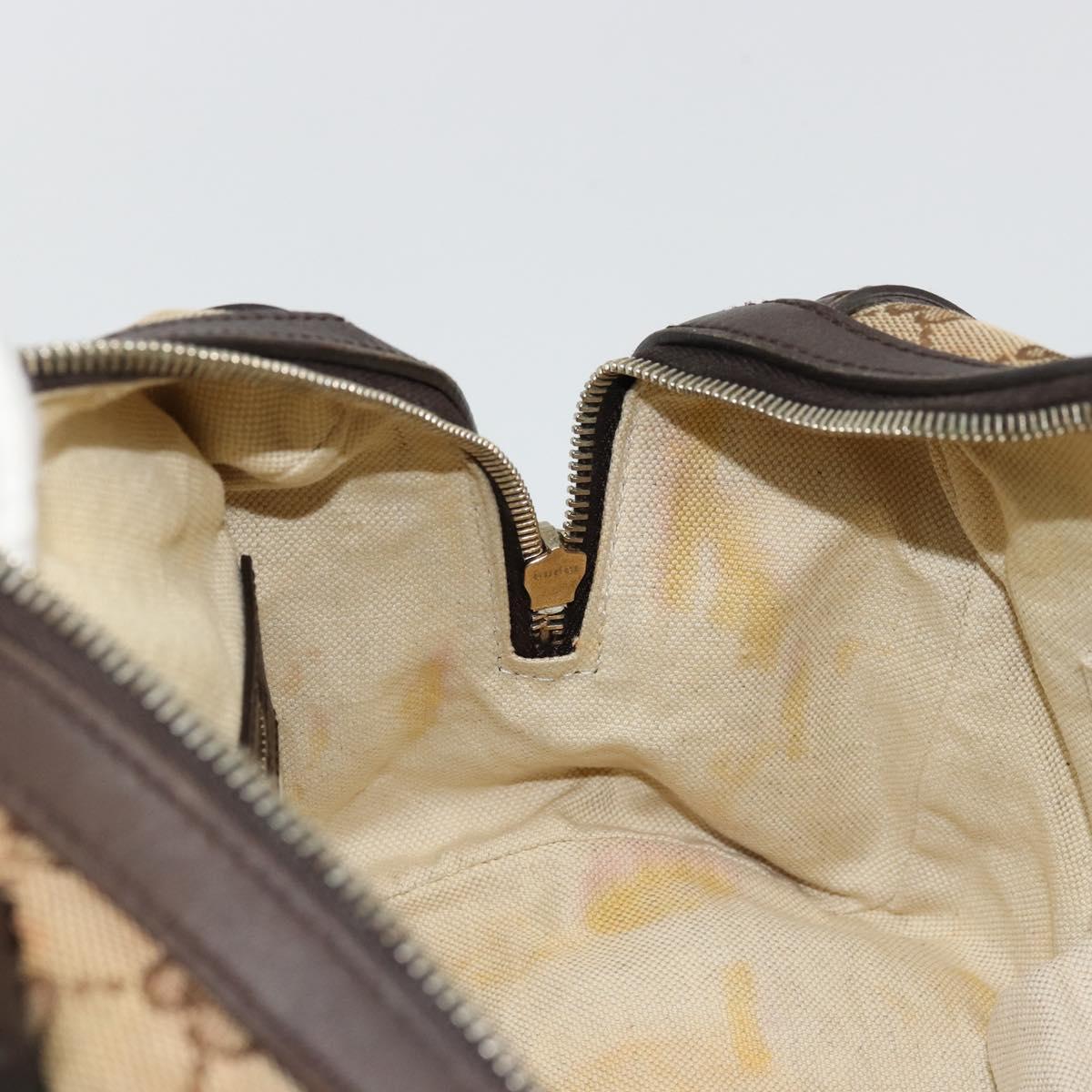 GUCCI GG Canvas Mini Boston Bag Beige Gold 269876 Auth 175892